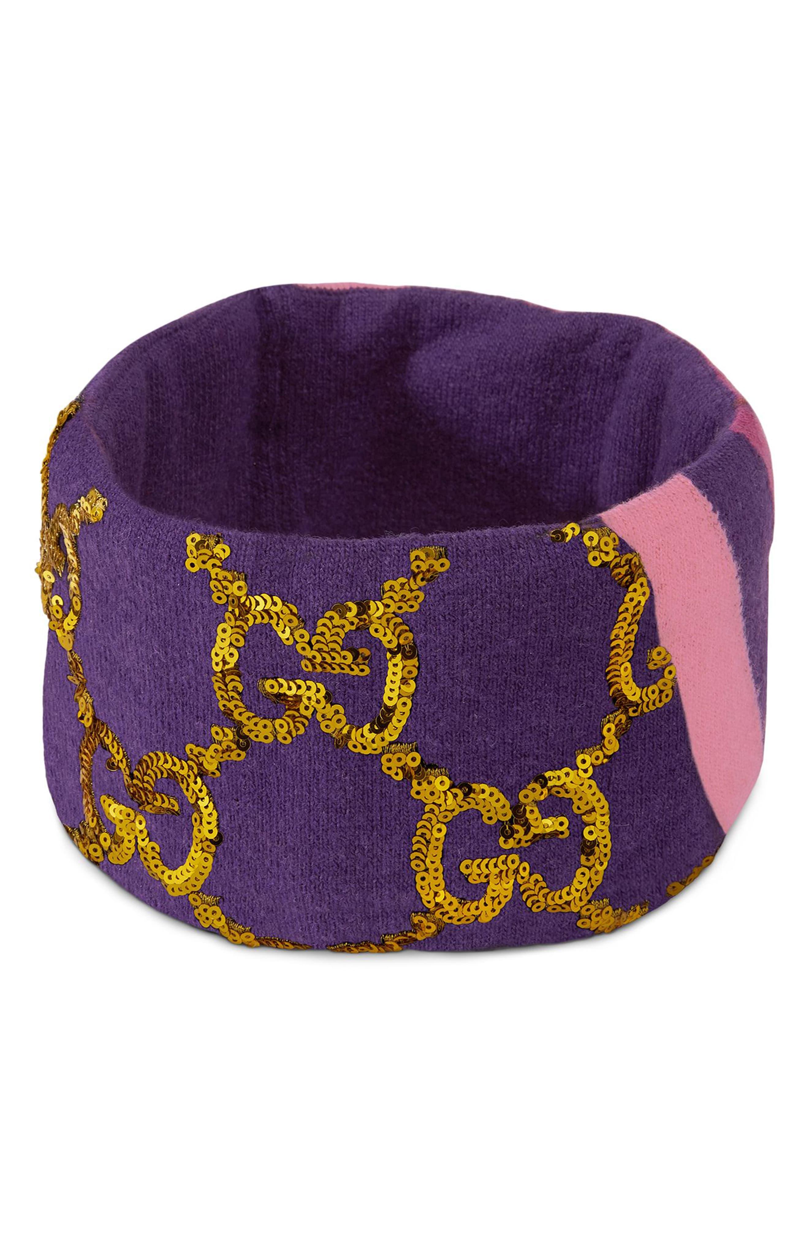 Gucci Wool Gg Sequin Headband in Parma 