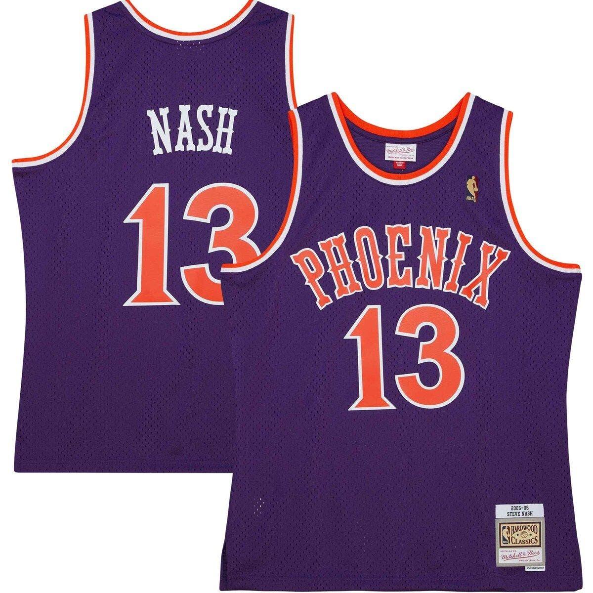 Men's Mitchell & Ness Steve Nash Purple Phoenix Suns Hardwood Classics Player Burst Shorts Size: Small