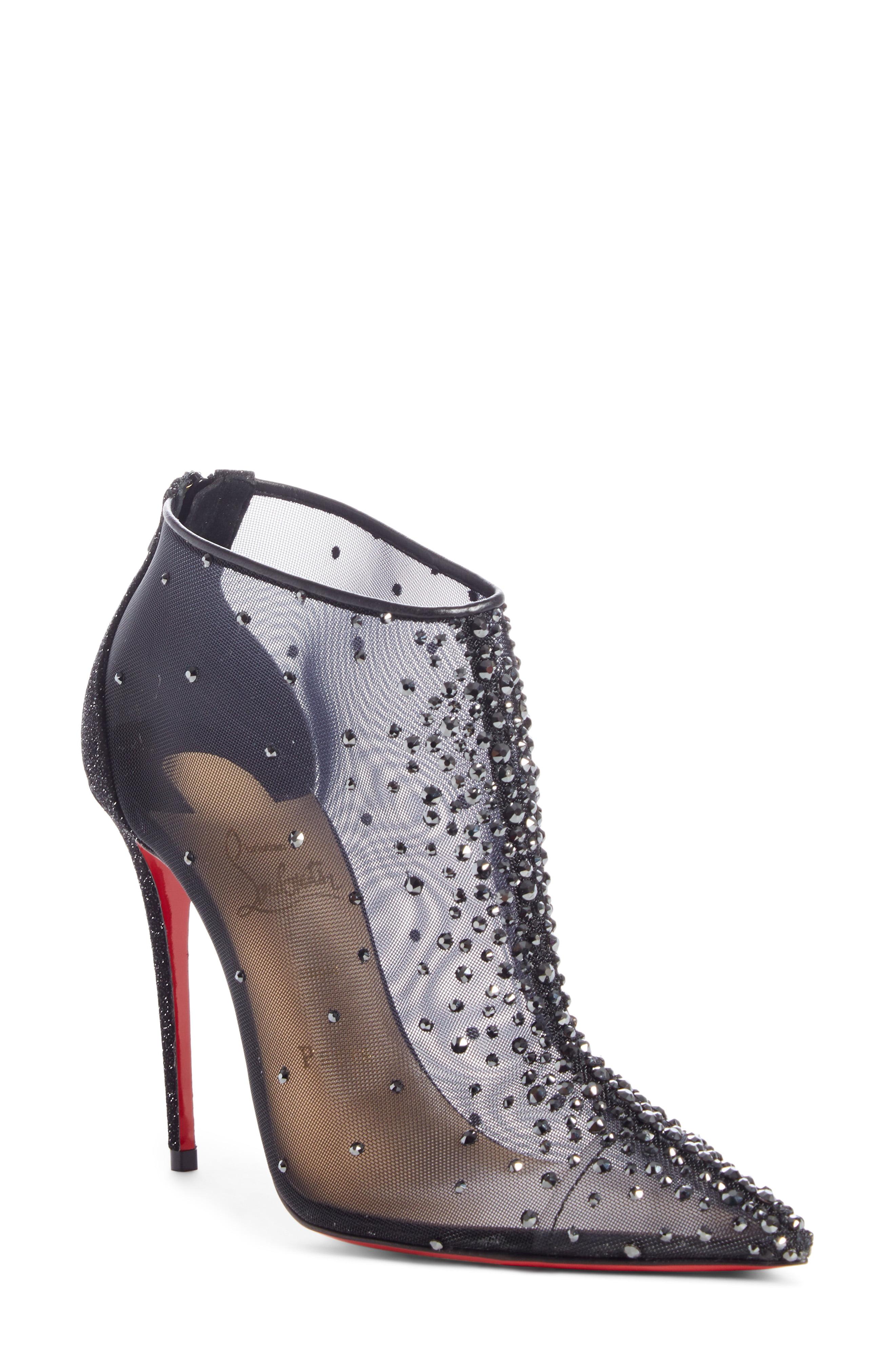 christian louboutin mesh booties