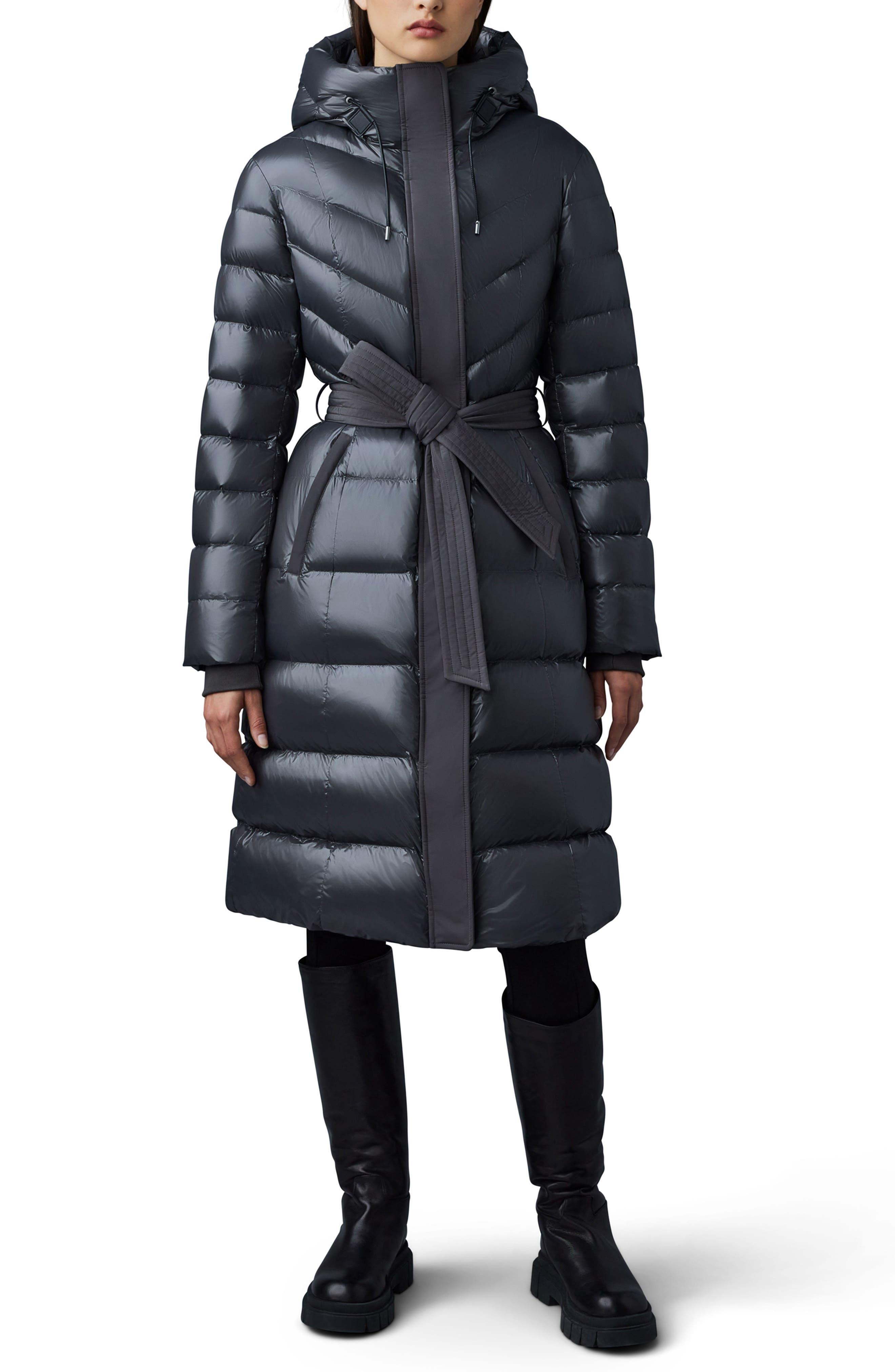 Mackage Coralia Water Resistant Hooded 800 Fill Power Down Coat in