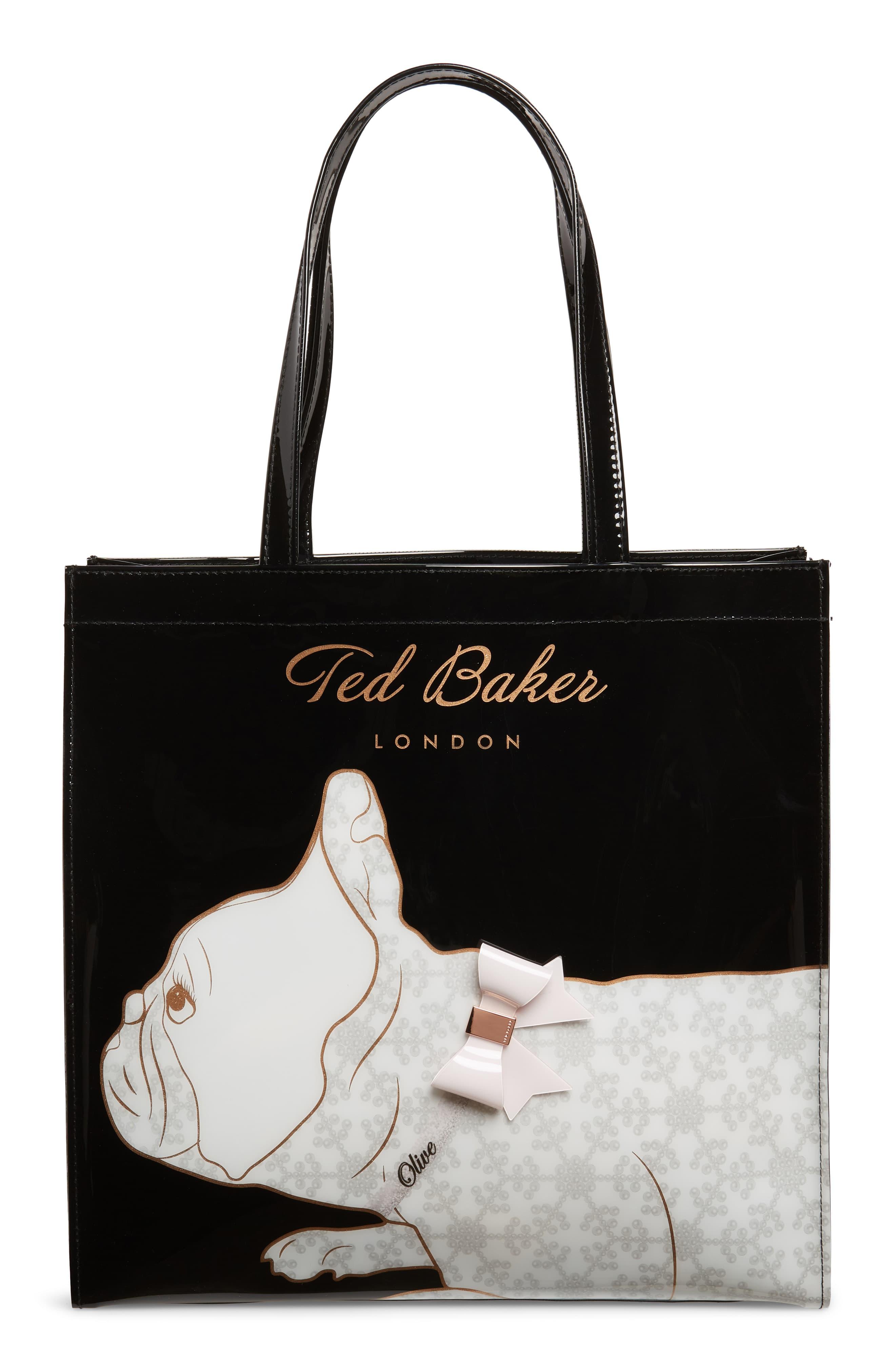 Ted Baker Cotton Large Alyacon French Bulldog Icon Tote - in Black - Lyst