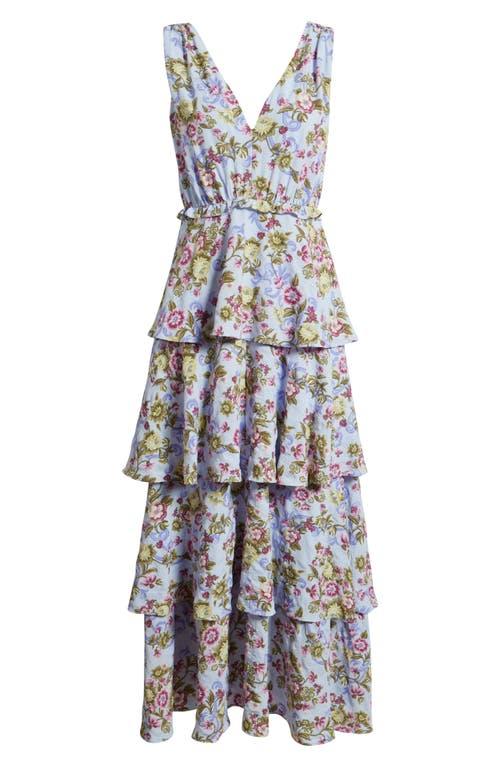 cece blue floral dress Thats So Fetch | Nadine Lace-Up Back Maxi Dress | Blue Floral