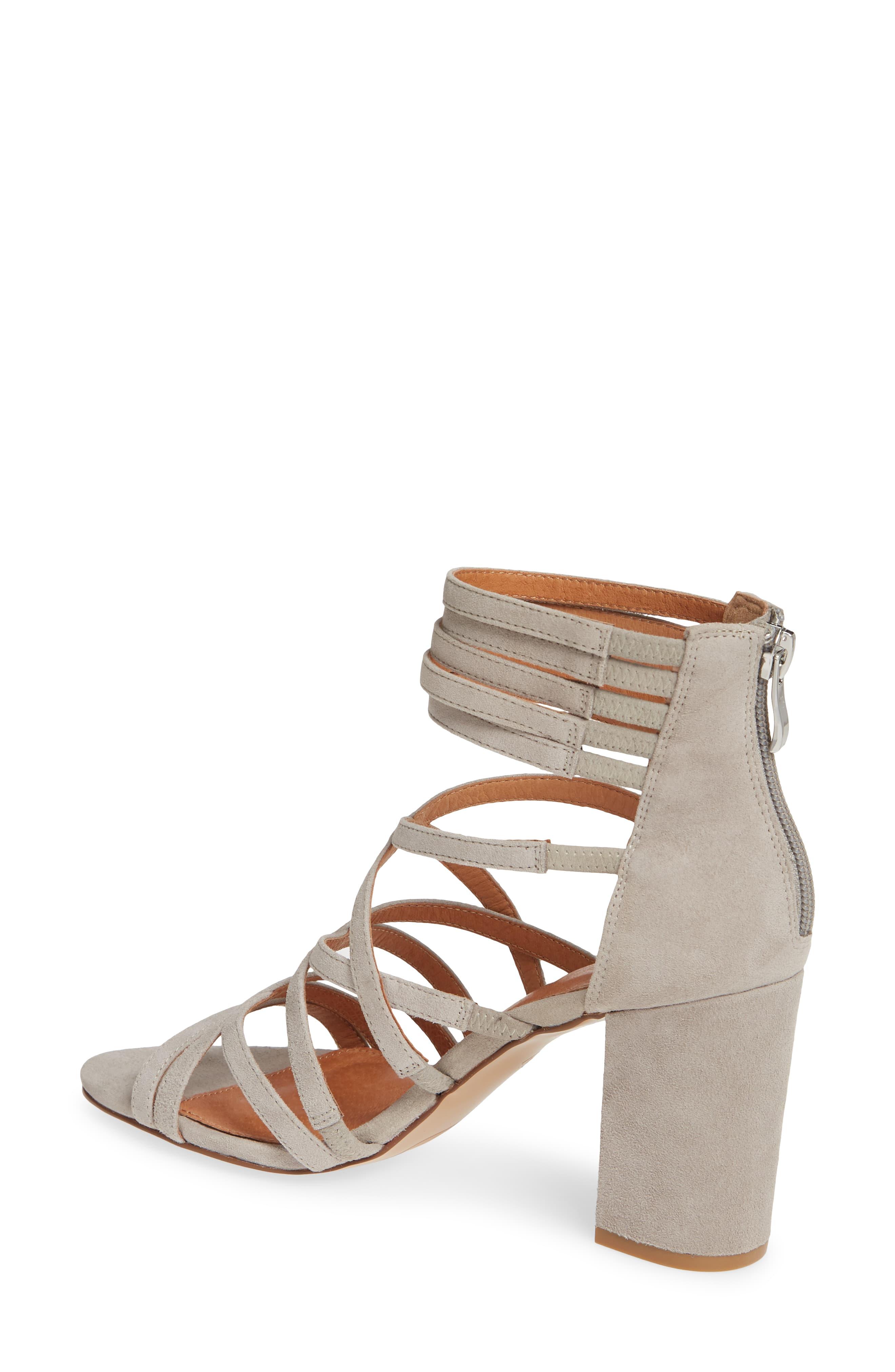 low block heel sandals grey