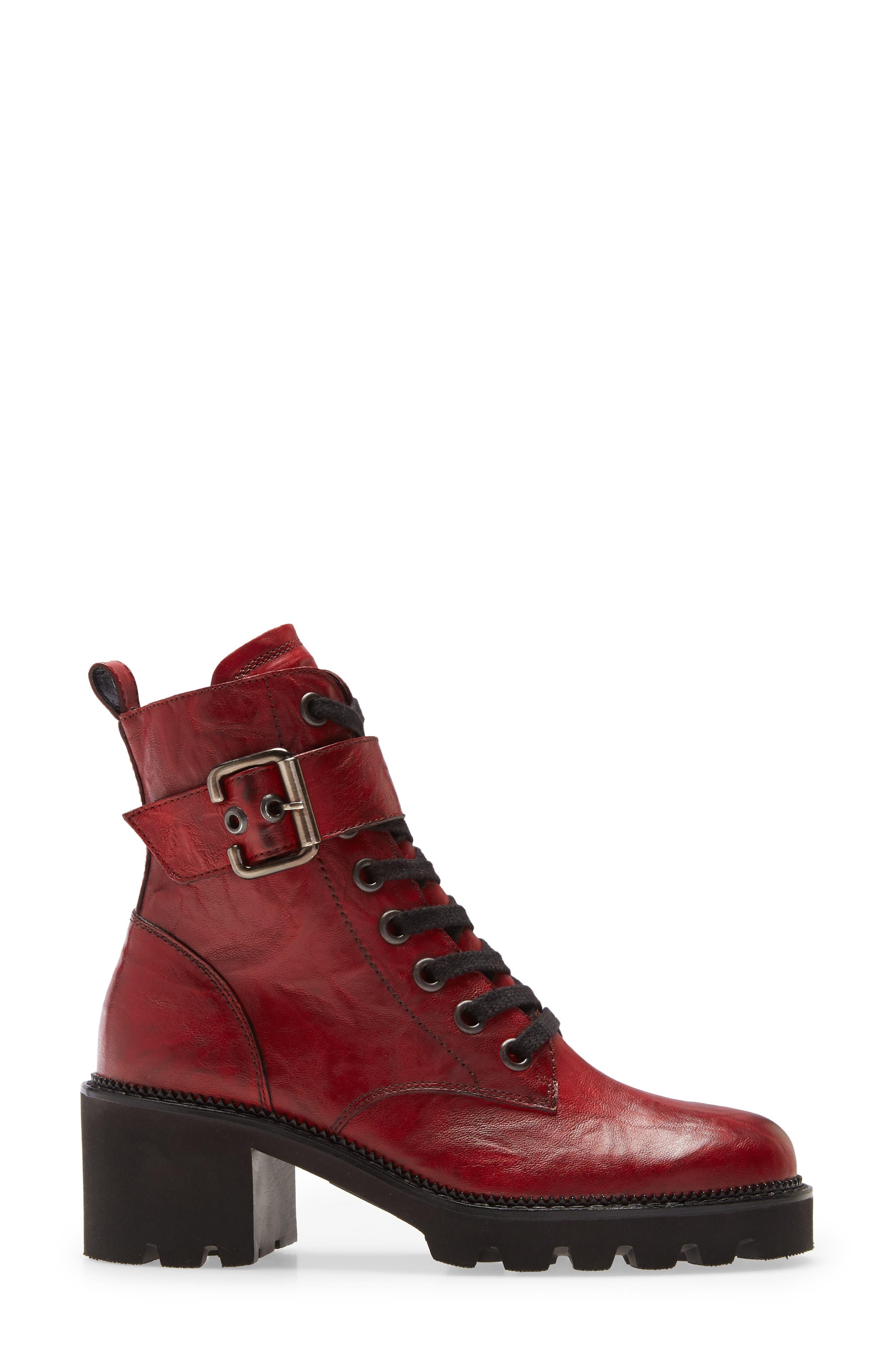 Paul Green Dynamite Combat Boot in Red | Lyst