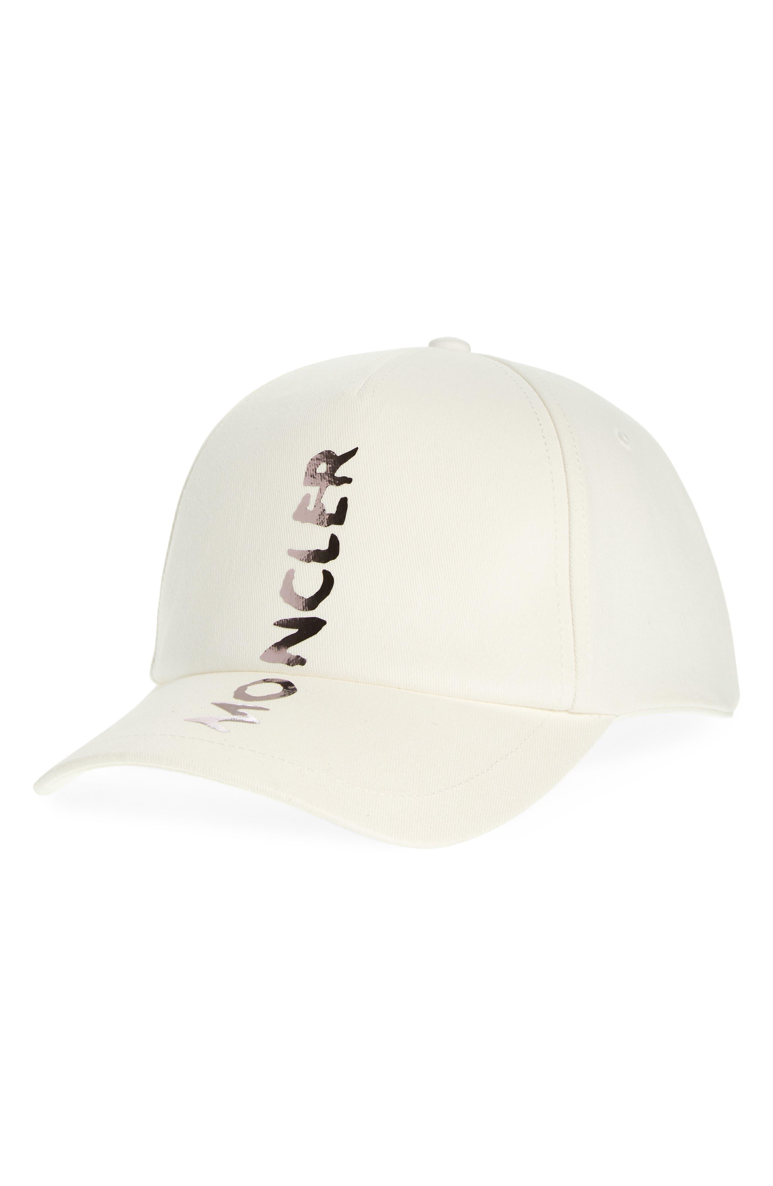Moncler Graffiti Logo Twill Baseball Cap in White | Lyst