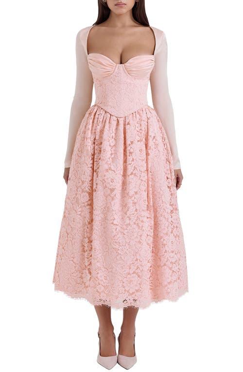 house of cb pink long sleeve dress House Of Cb Eliza Long Sleeve Georgette Ruched Minidress In Pink