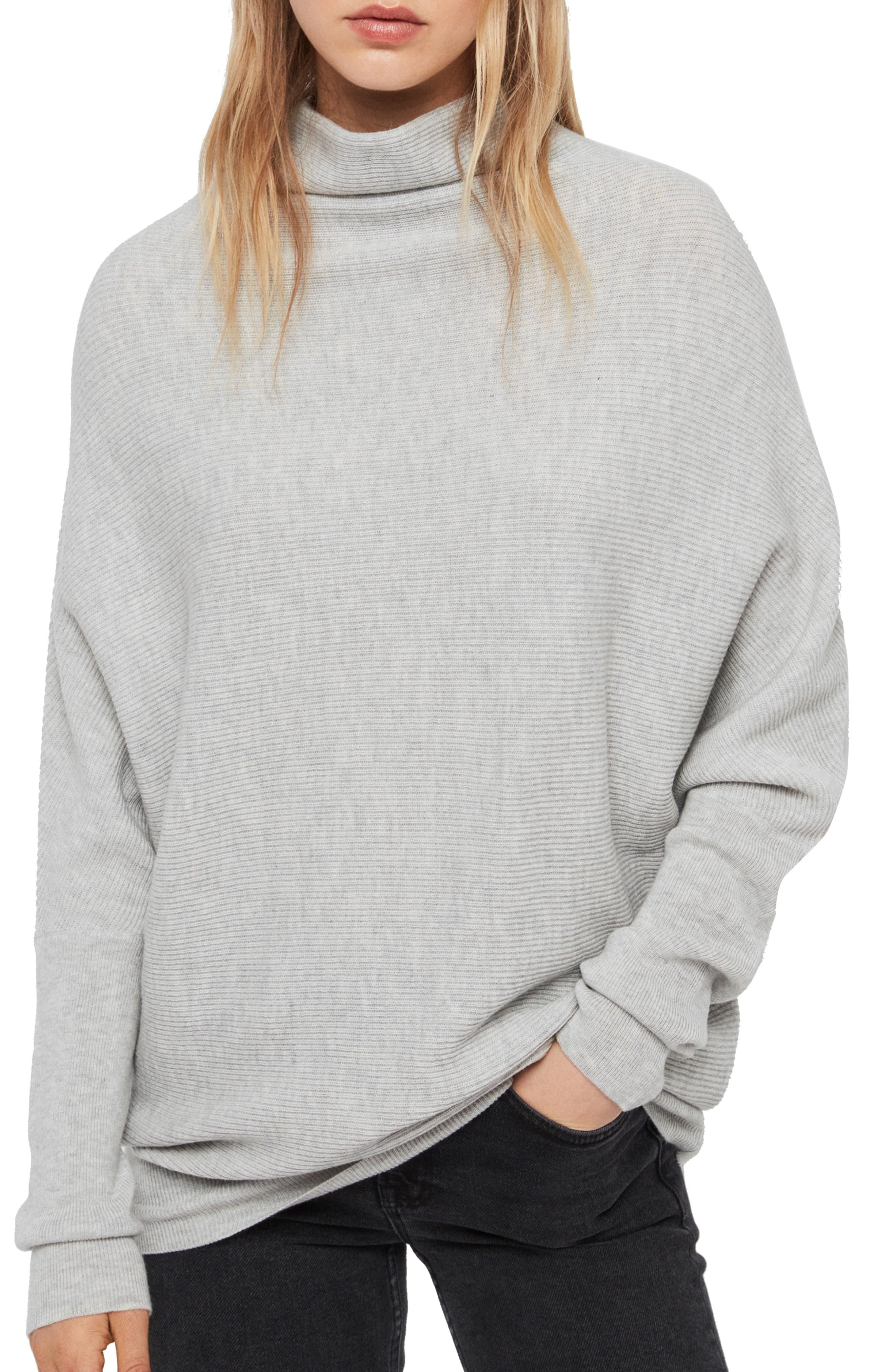AllSaints Ridley Funnel Neck Wool & Cashmere Sweater in Gray - Save 50% - Lyst