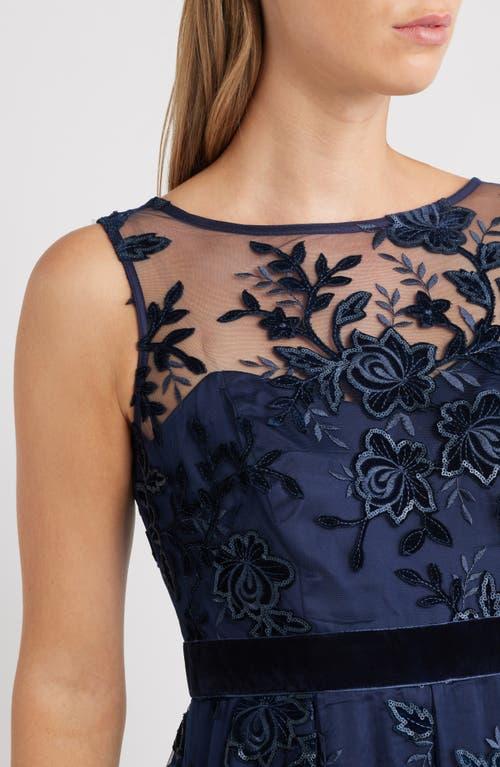 Eliza J Embroidered Sequin Ballgown in Blue | Lyst