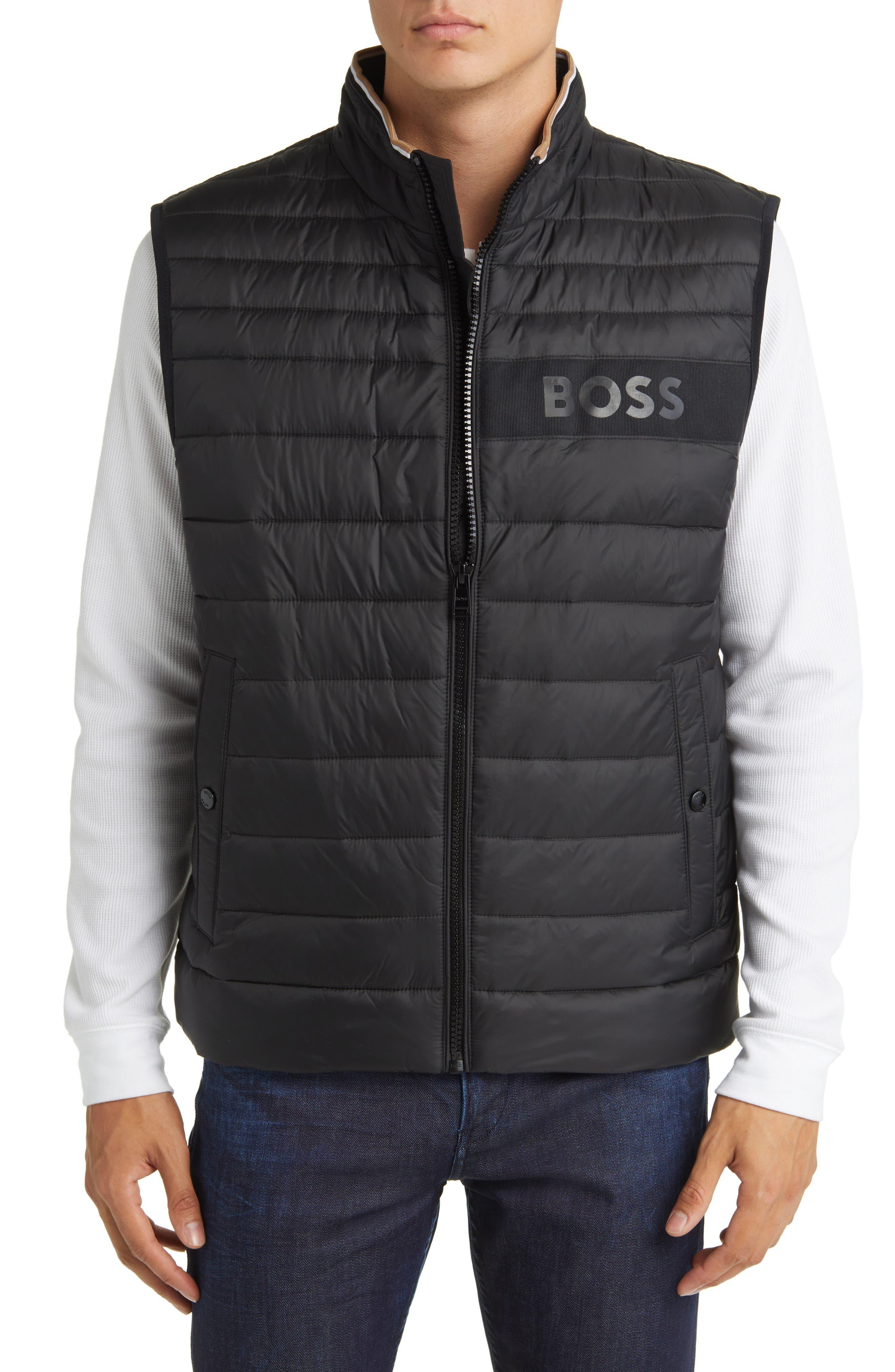 BOSS by HUGO BOSS Darolan Quilted Water Repellent Gilet Vest in Black