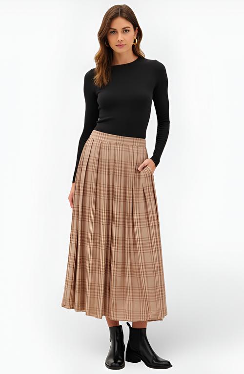 Knee Length Long Plaid Skirt Nordstrom Designer Plaid Maxi Skirts