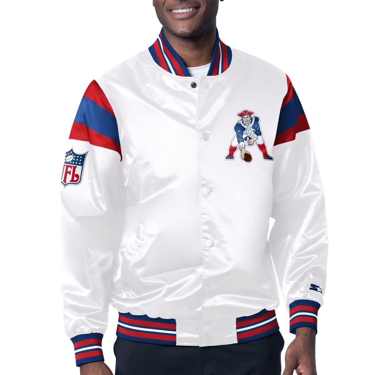 Patriots starter jacket on sale white