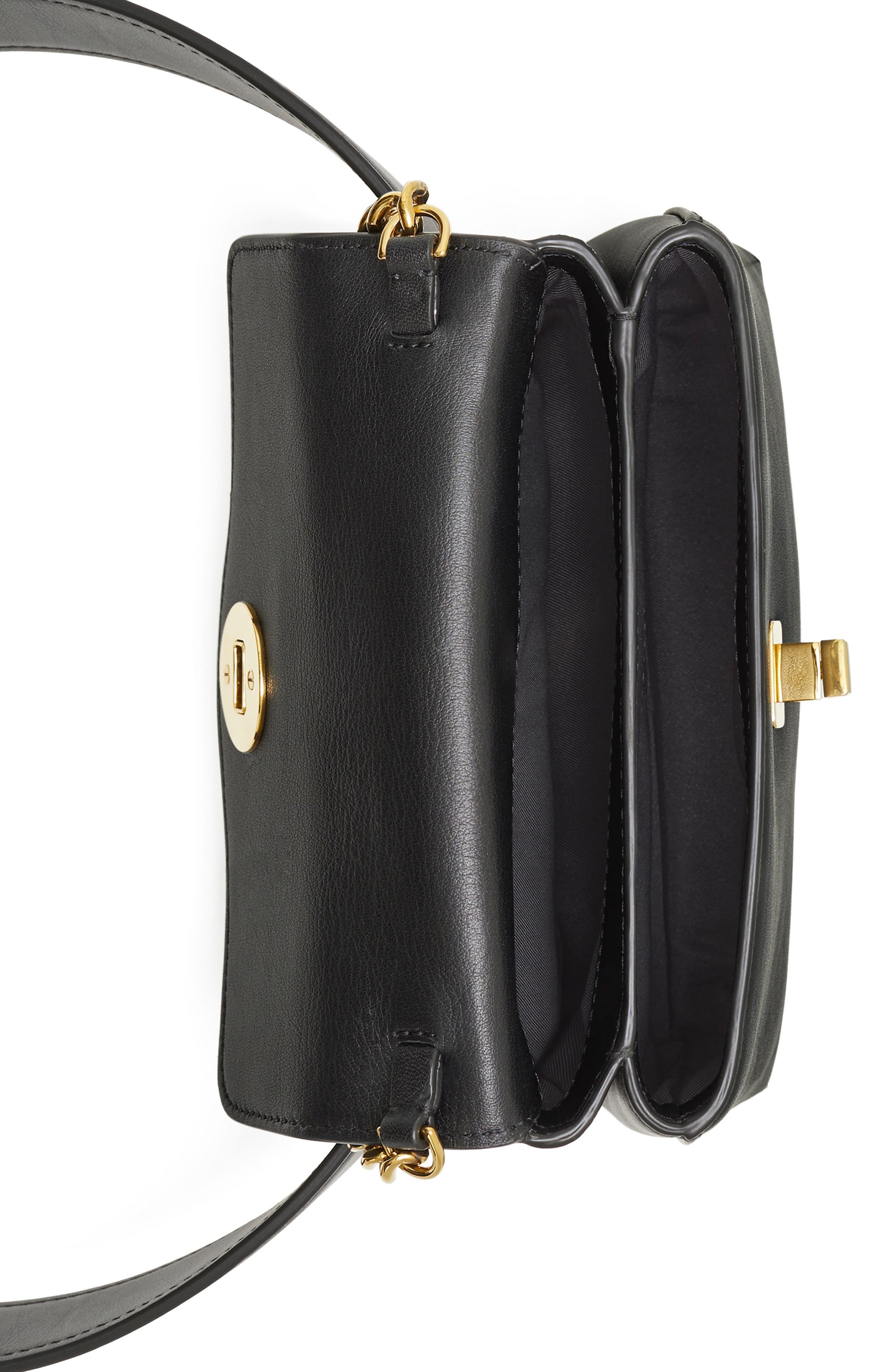 Tory Burch Leather Kira Mixed Materials Belt Bag In Black Calfskin Lyst