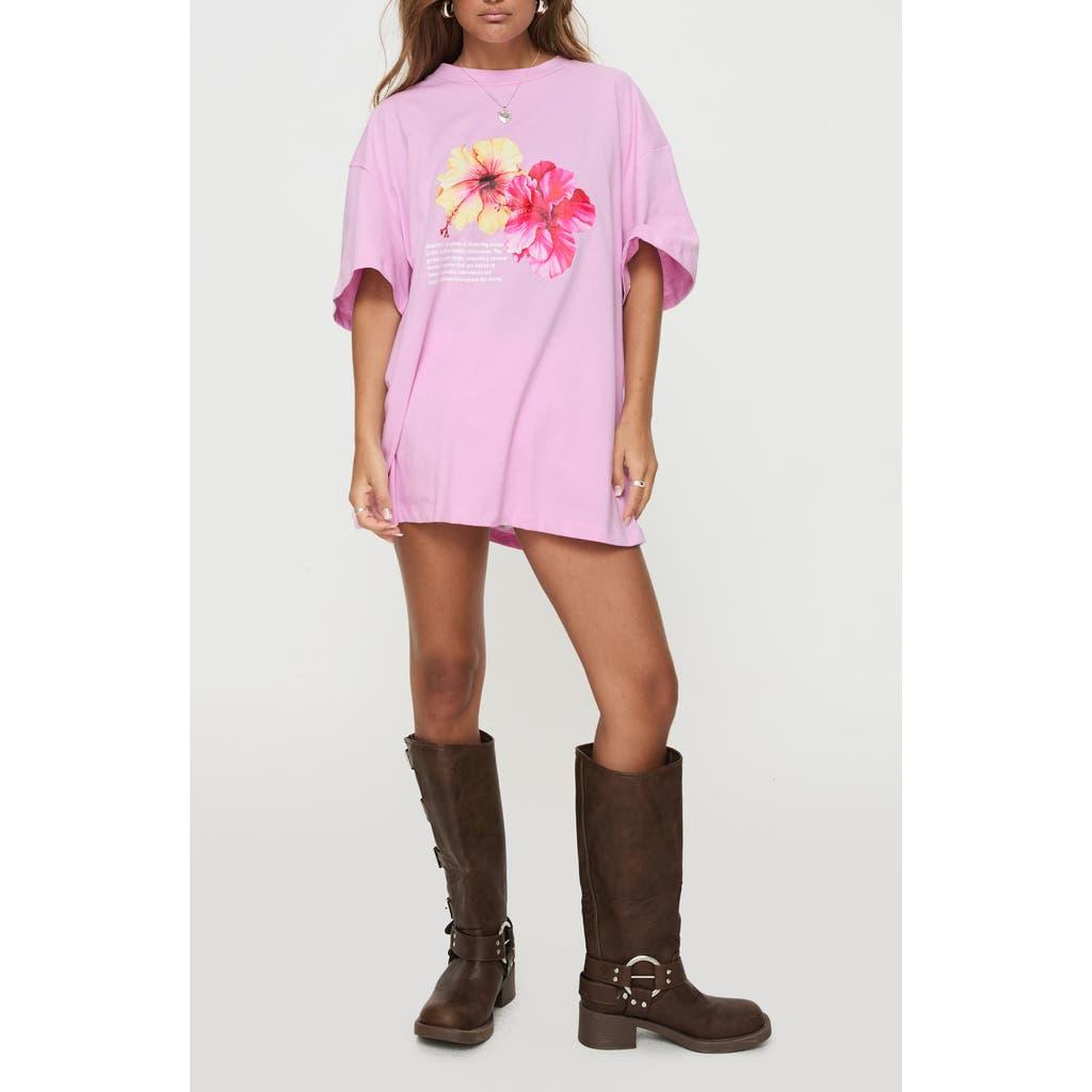 Princess Polly Hibiscus Haven Oversize Organic Cotton Graphic T-Shirt in  Pink | Lyst