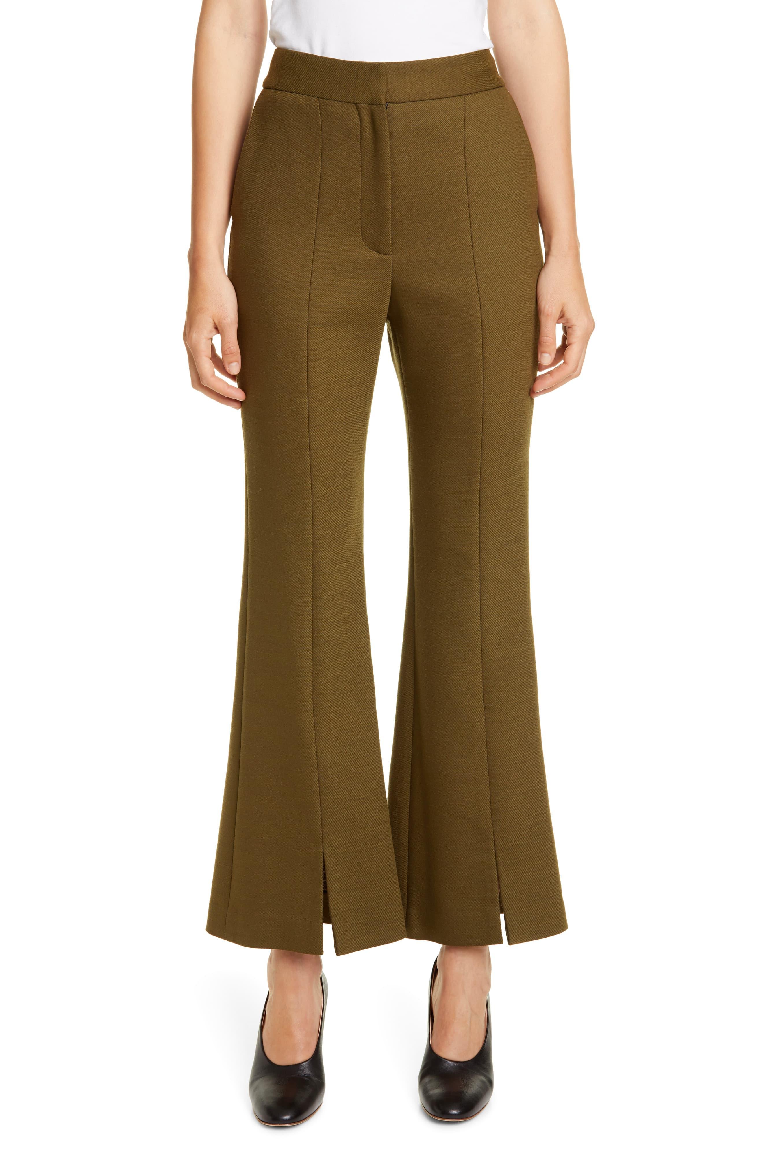 Adam Lippes Double Face Bell Crop Pants in Brown - Lyst