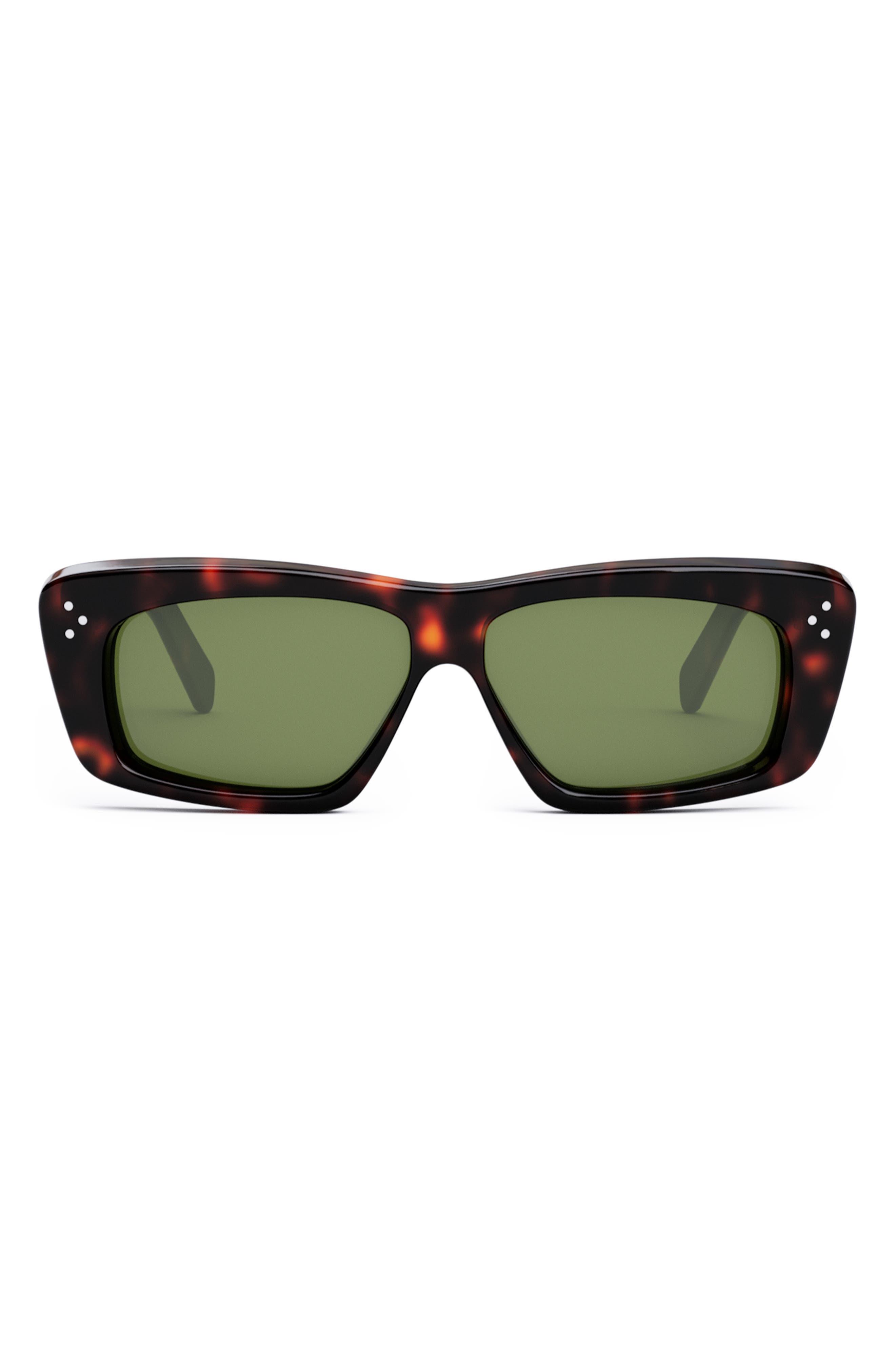 Celine Bold 3 Dots 57mm Rectangular Sunglasses in Green for Men Lyst