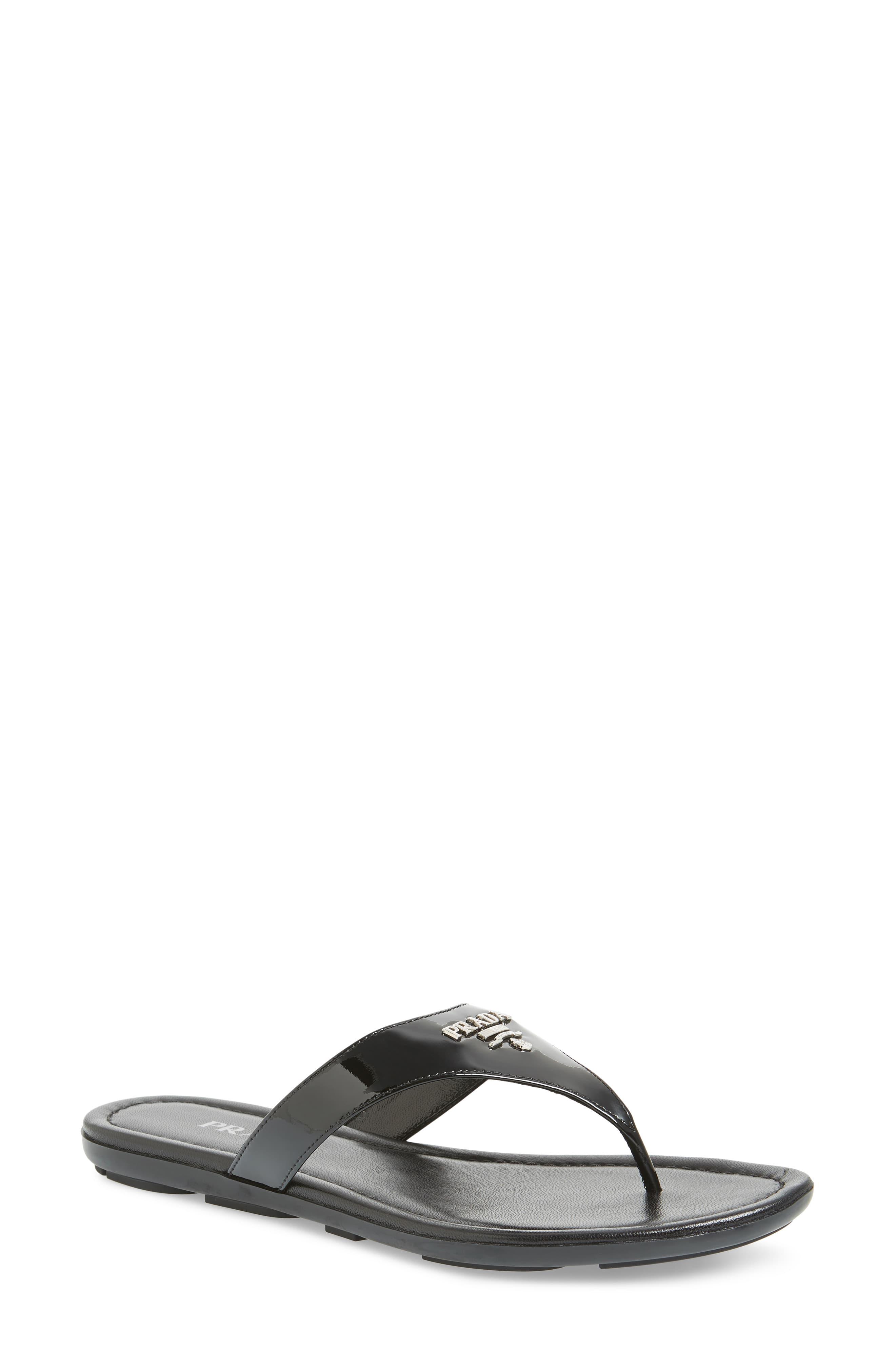 prada logo flip flop