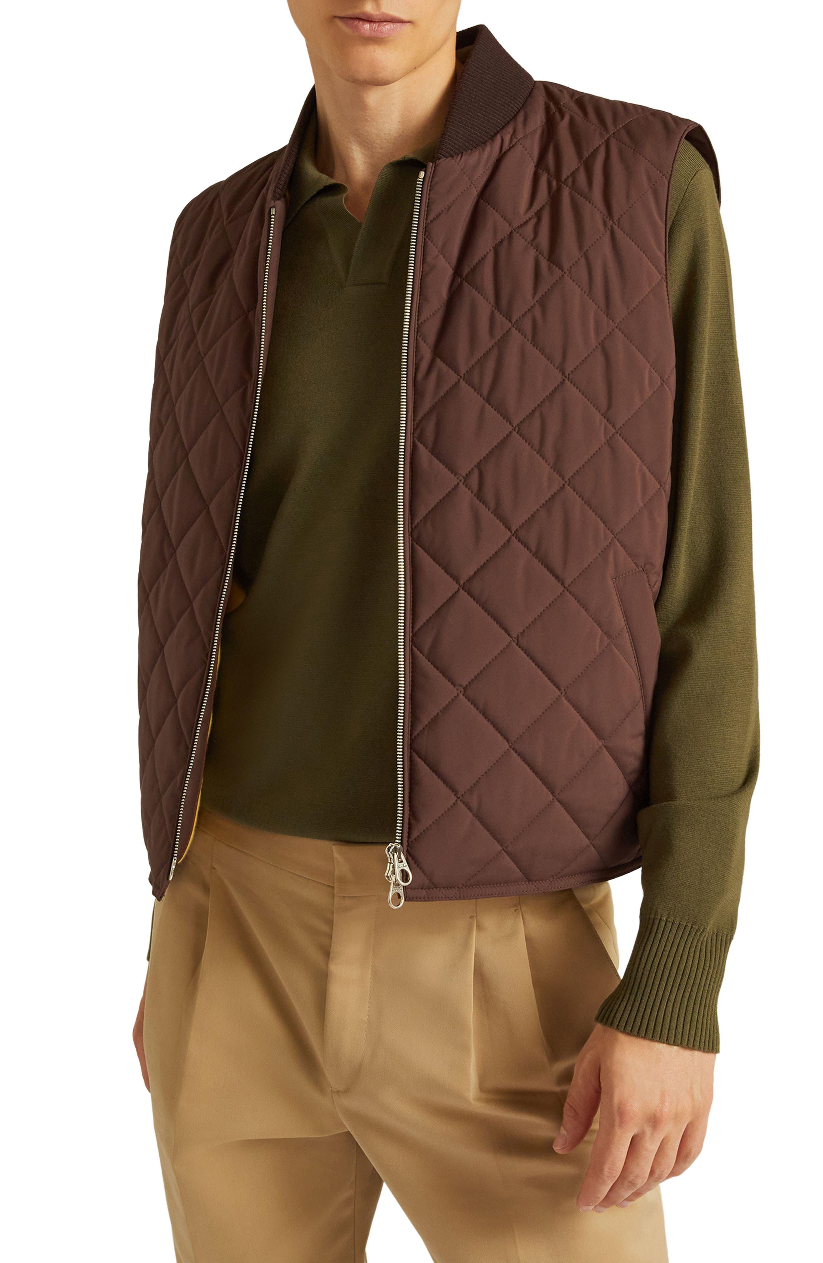 Loro Piana Horsey Water Repellent Quilted Vest in Brown for Men Lyst
