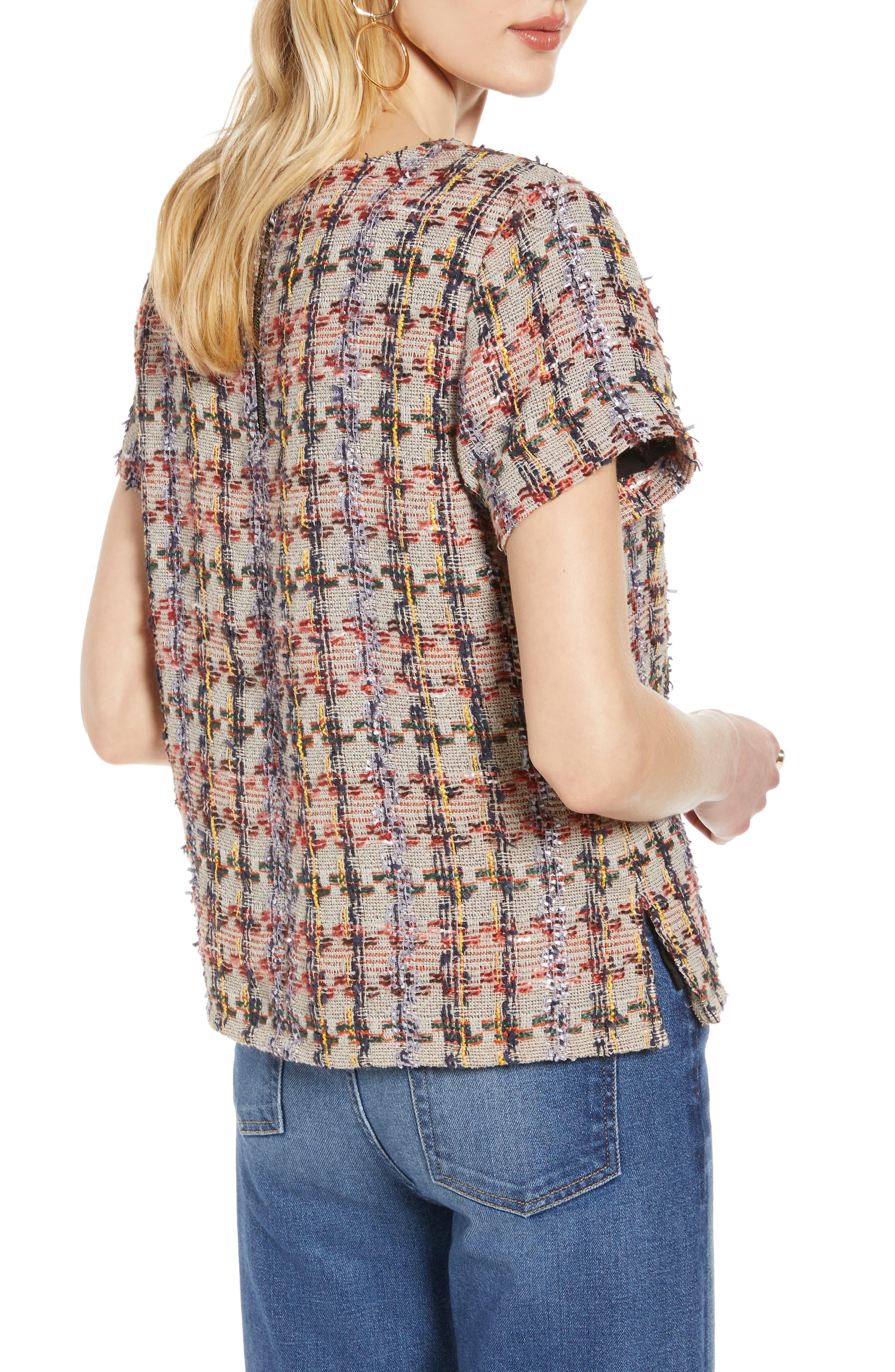 tweed short sleeve top
