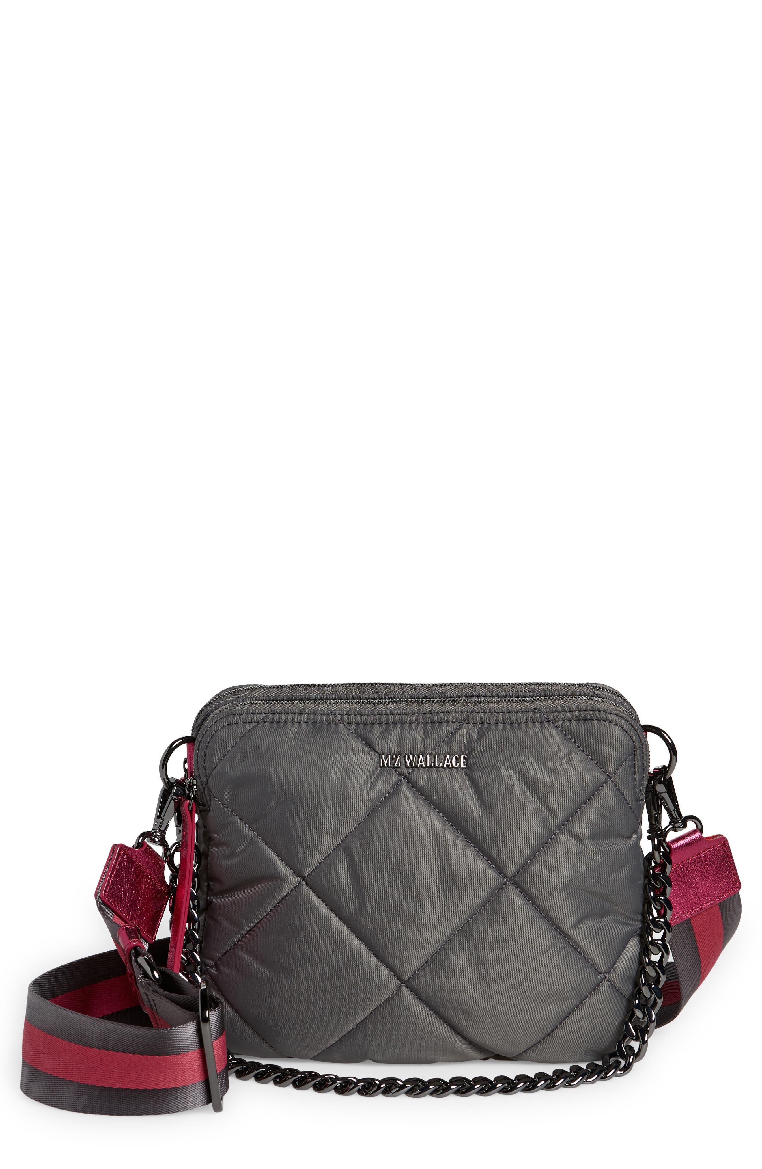 MZ Wallace Bowery Quilted Nylon Crossbody Bag in Gray Lyst
