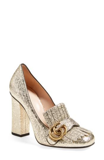 gucci marmont shoes gold