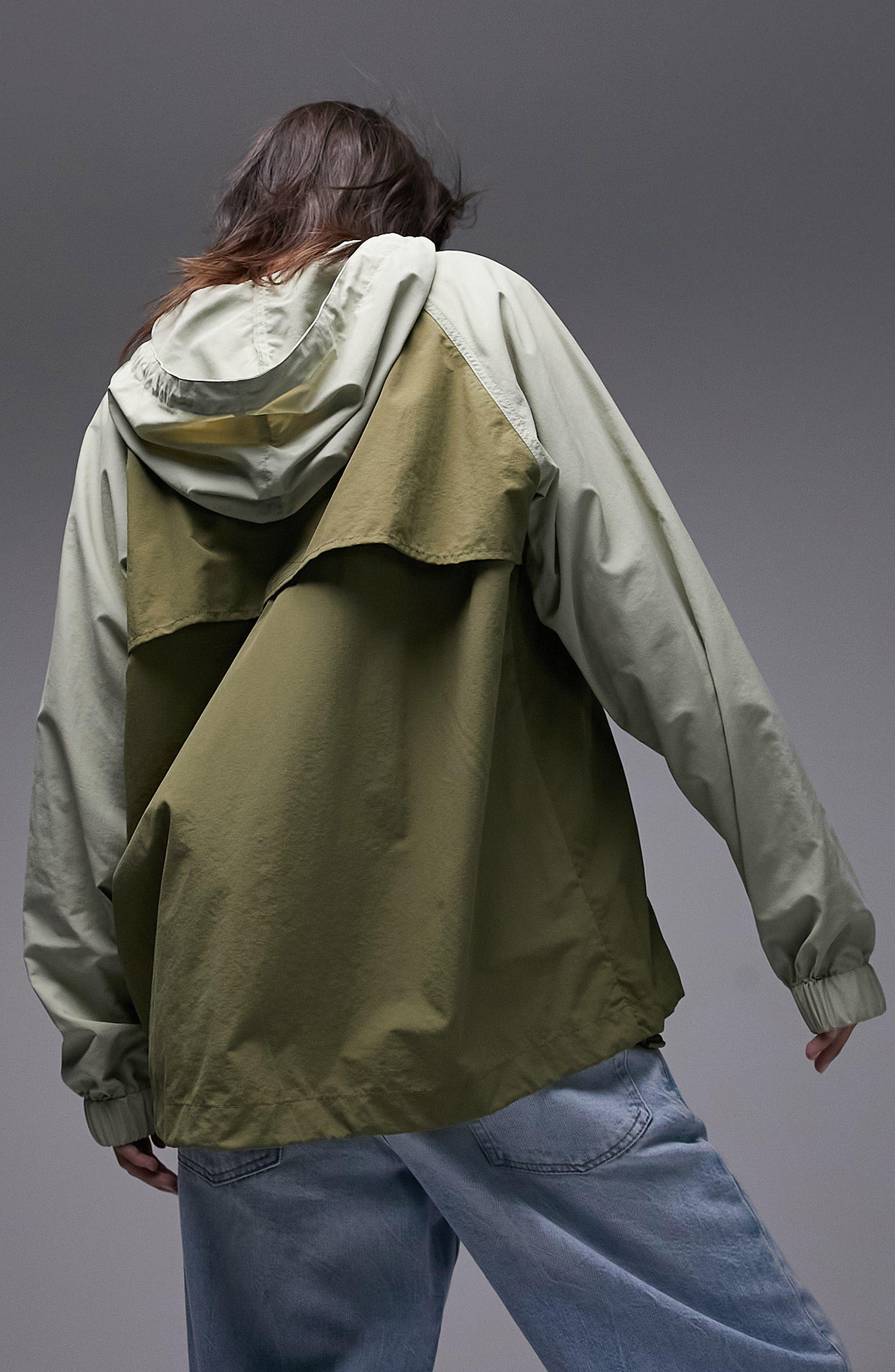 Colorblock top hooded windbreaker