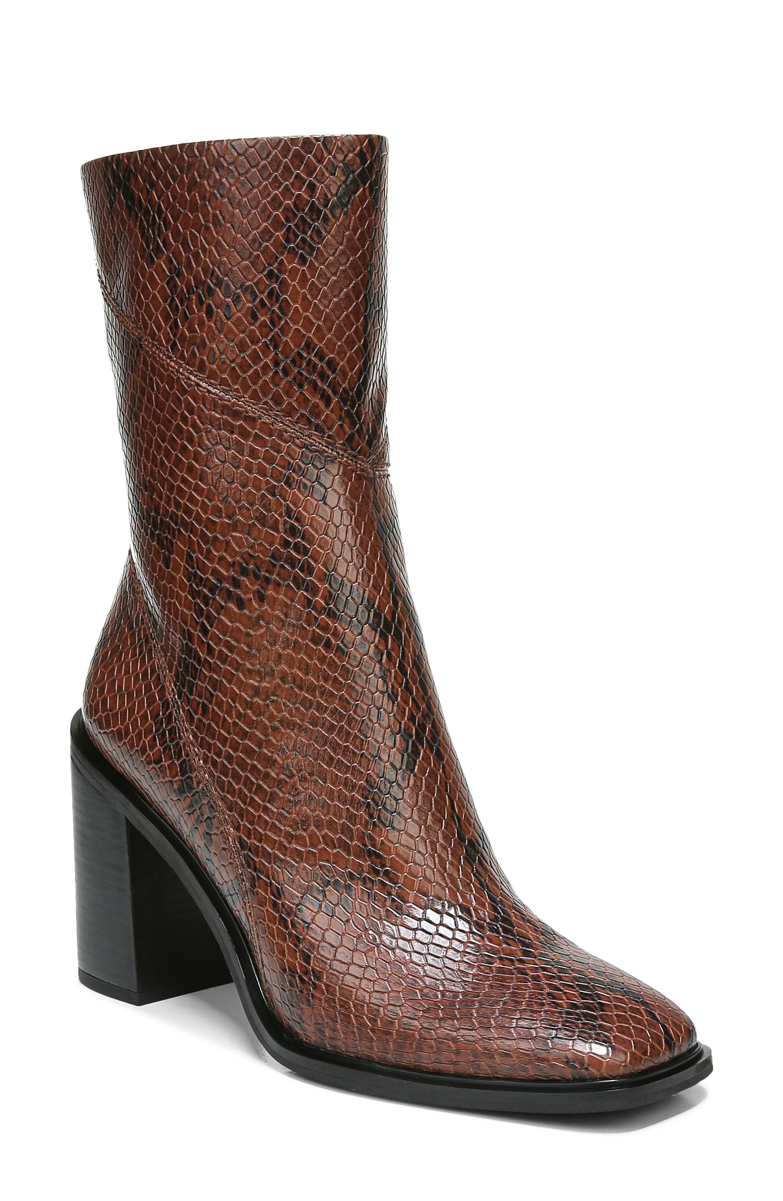 Franco Sarto Leather Stevie Bootie in Brown - Lyst