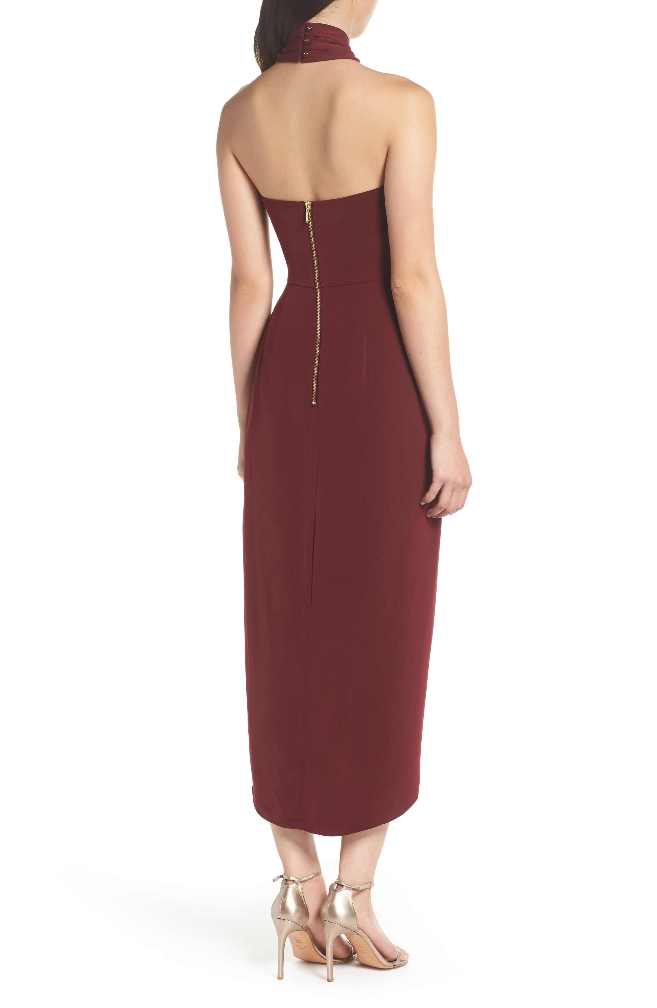 knotted tulip hem midi dress