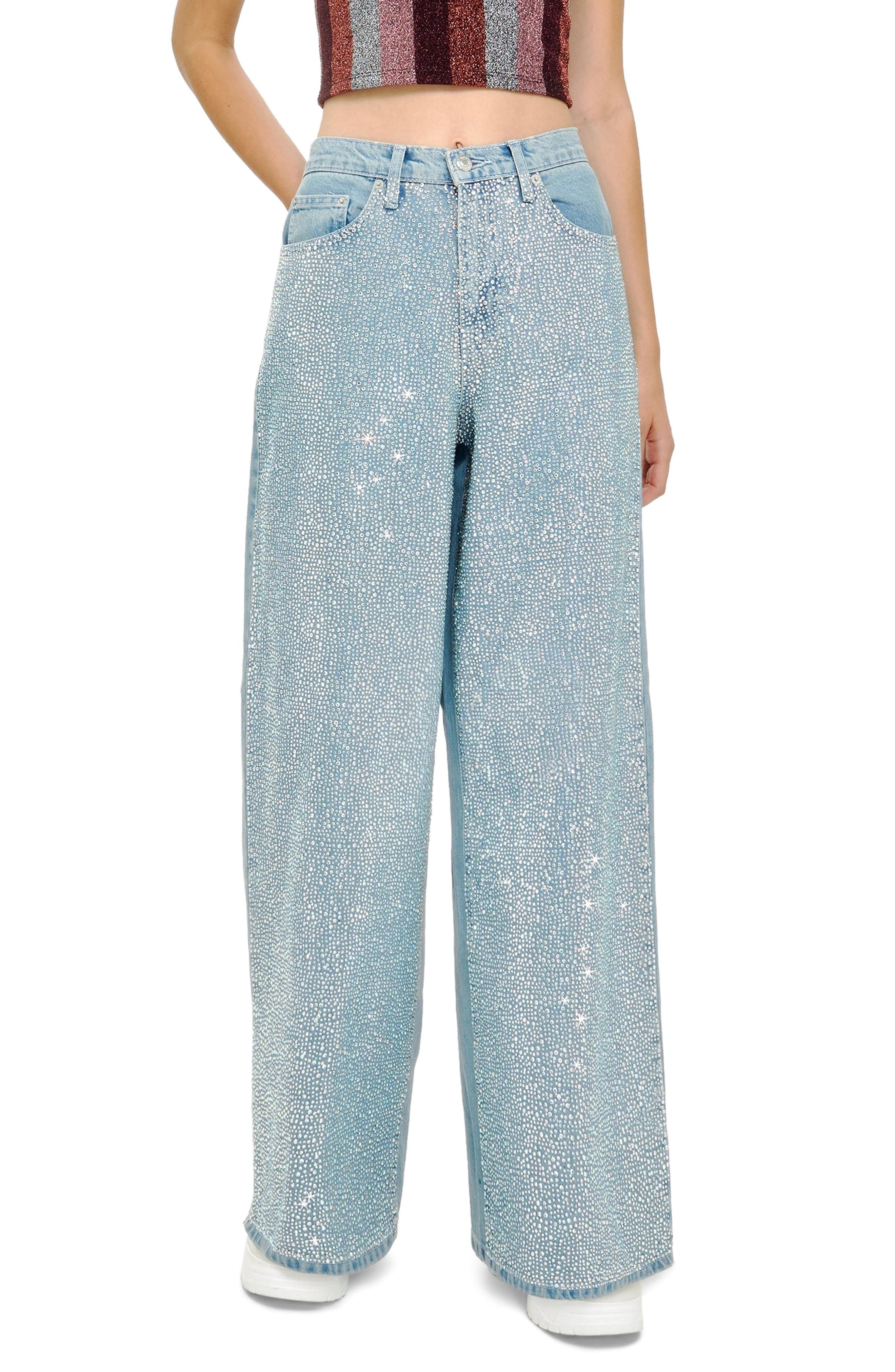 topshop sparkly jeans