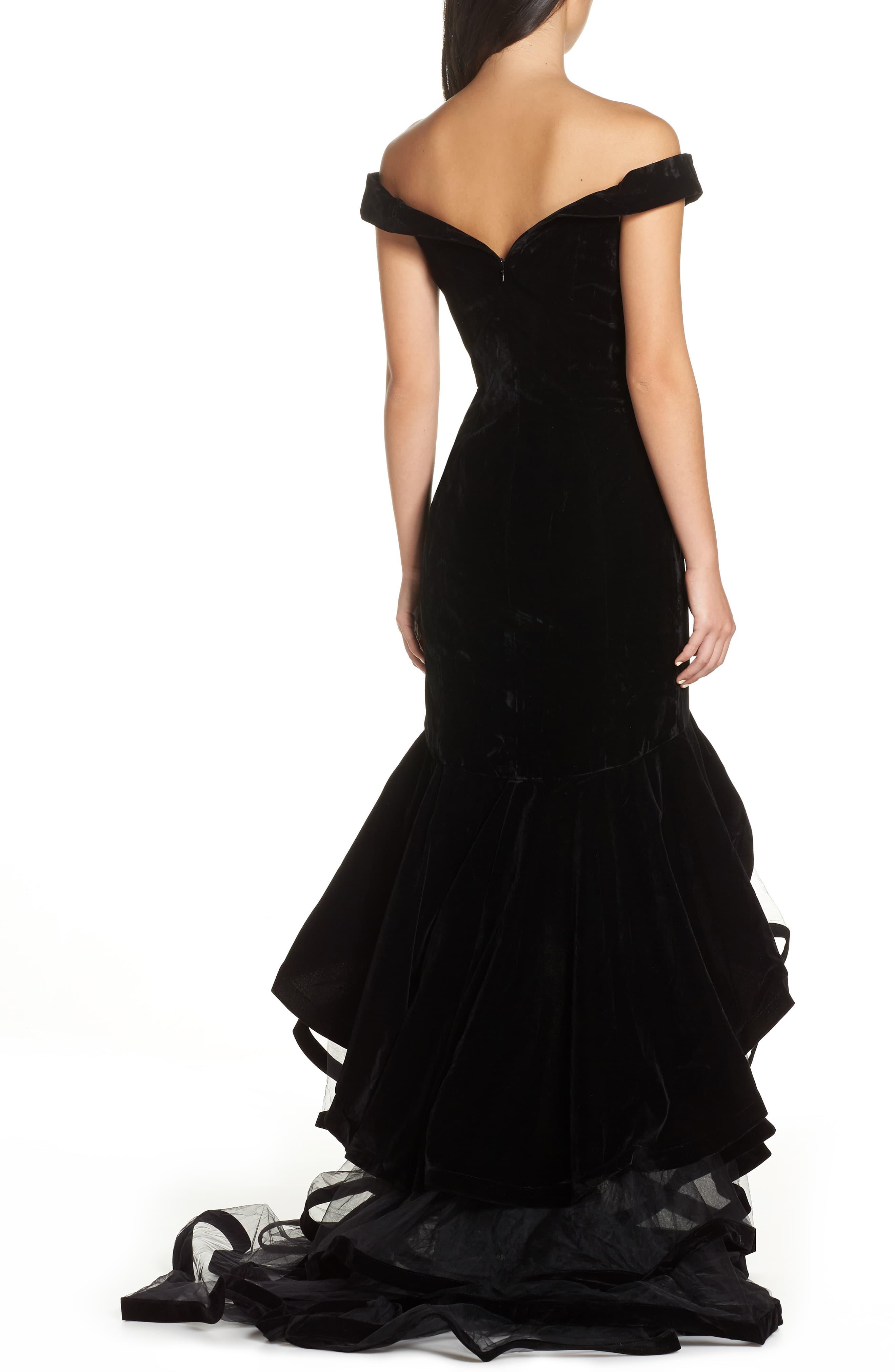 mac duggal black ball gown