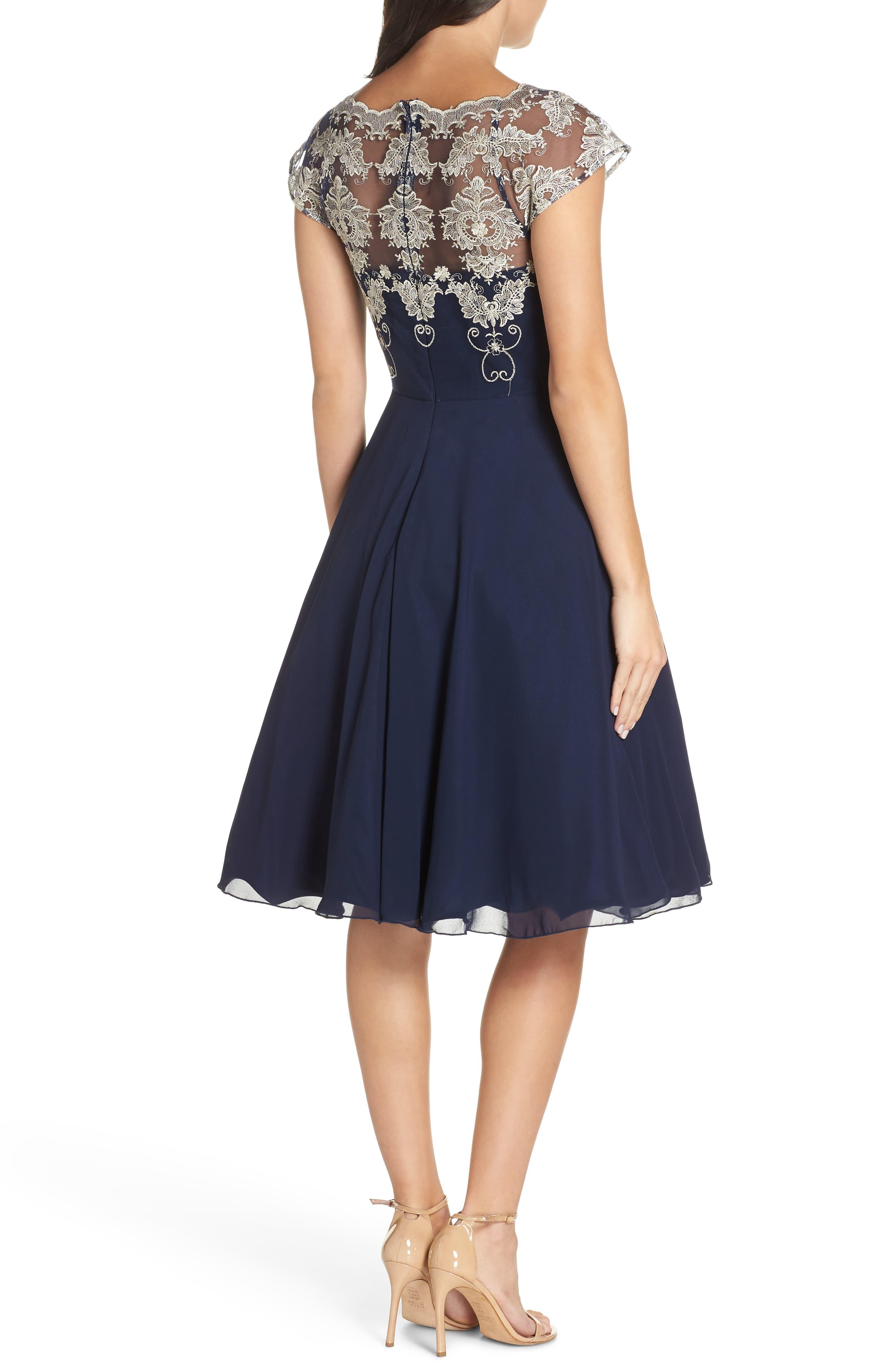 baroque lace overlay party dress