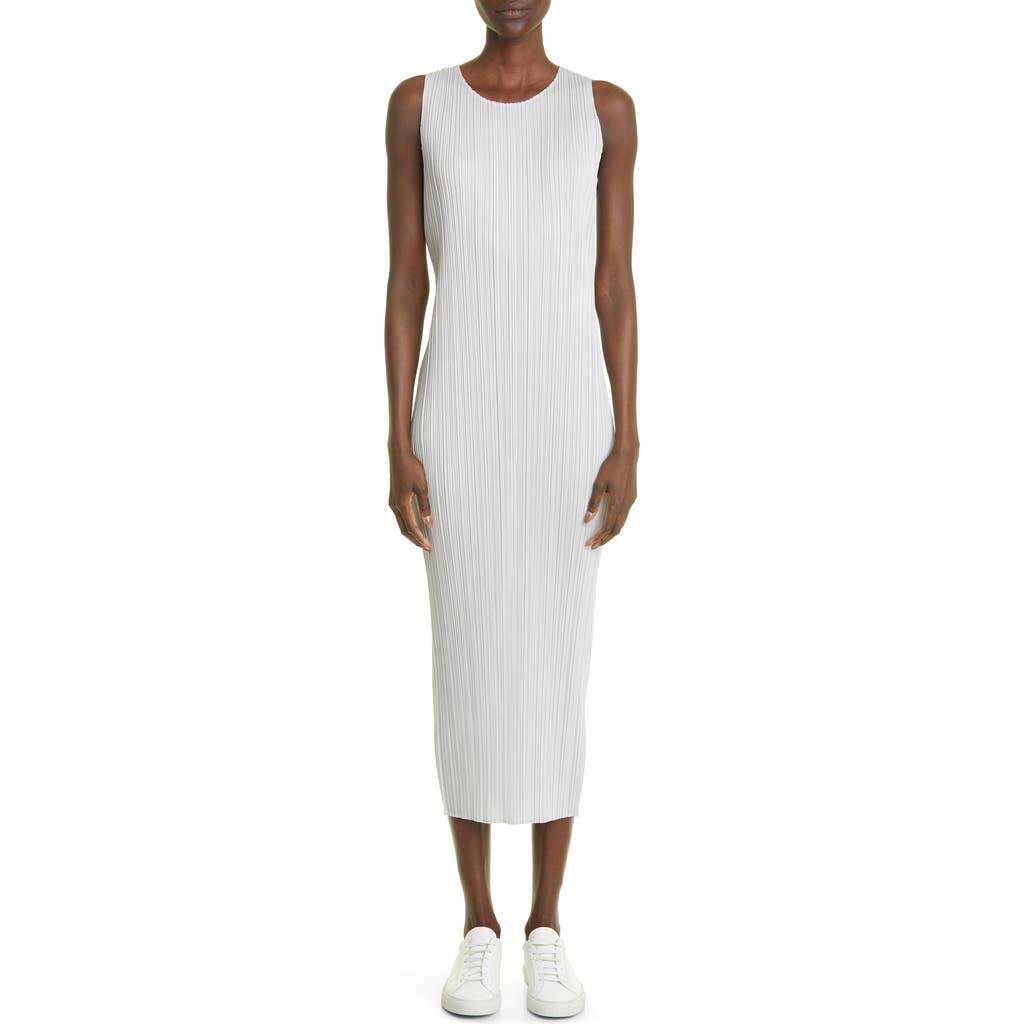 pleats please white dress Pleats Please Issey Miyake A-Poc Form Ribbed Midi Dress | White