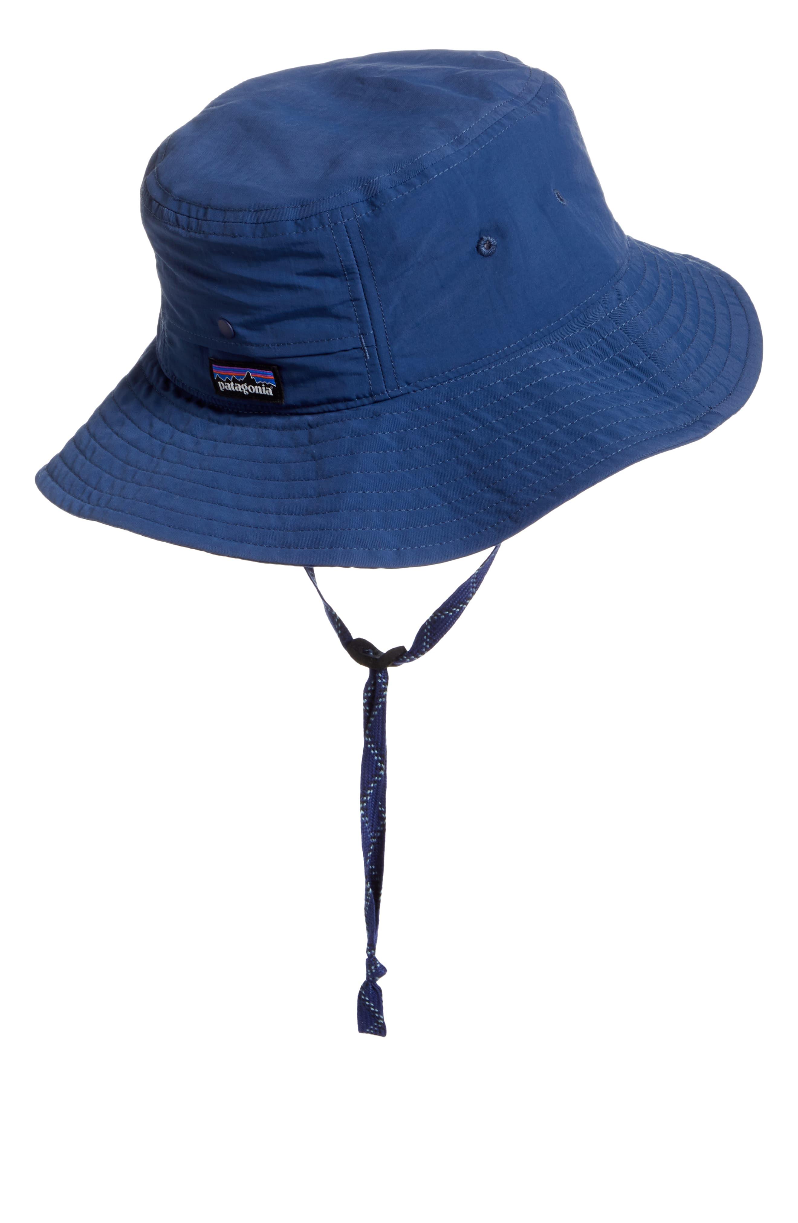 blue bucket hat with string