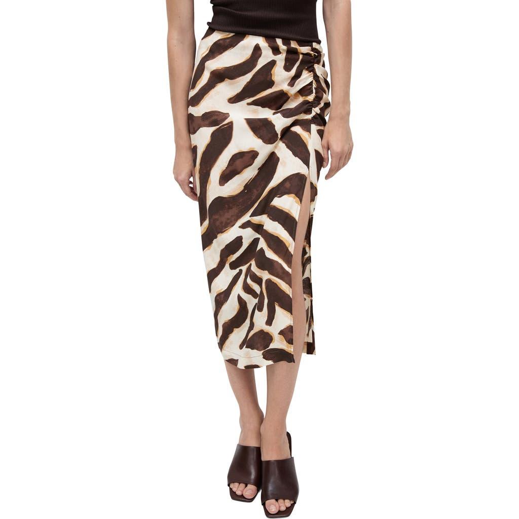 Mango Animal Print Side Slit Midi Skirt in Brown Lyst