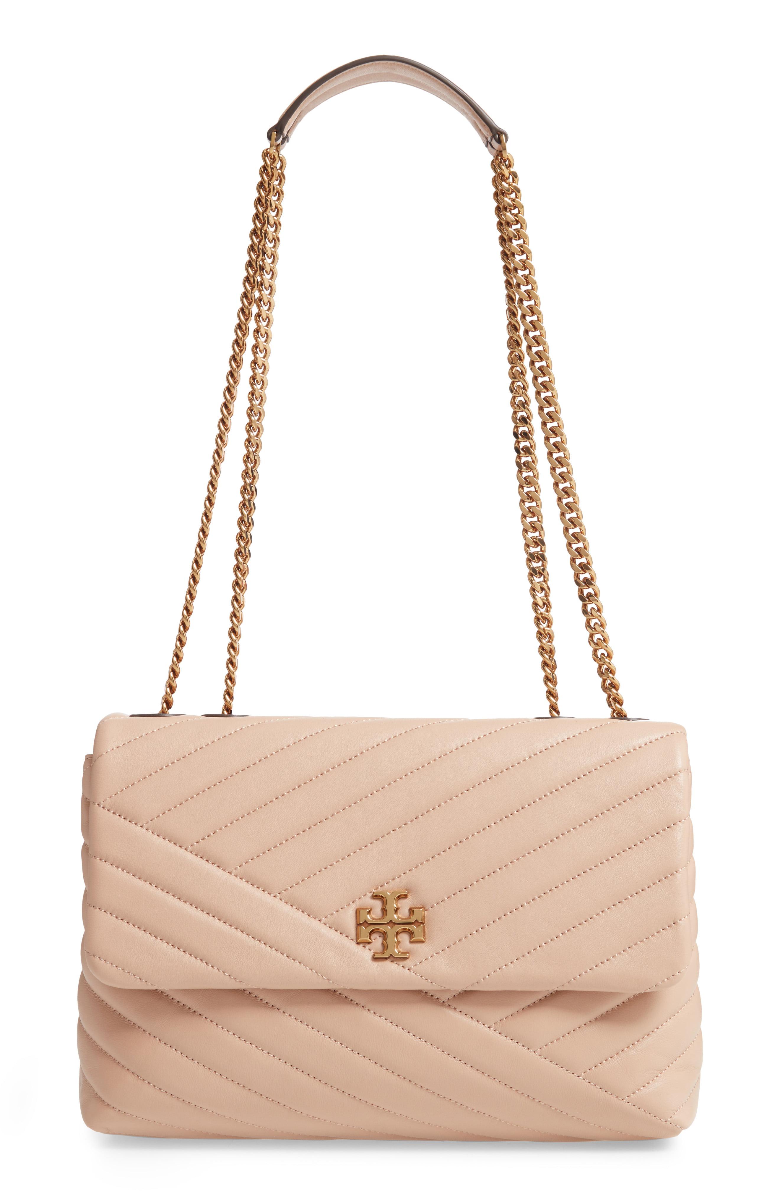 Tory Burch Kira Chevron Convertible Fig Distres Leather Shoulder Bag *Read  Below