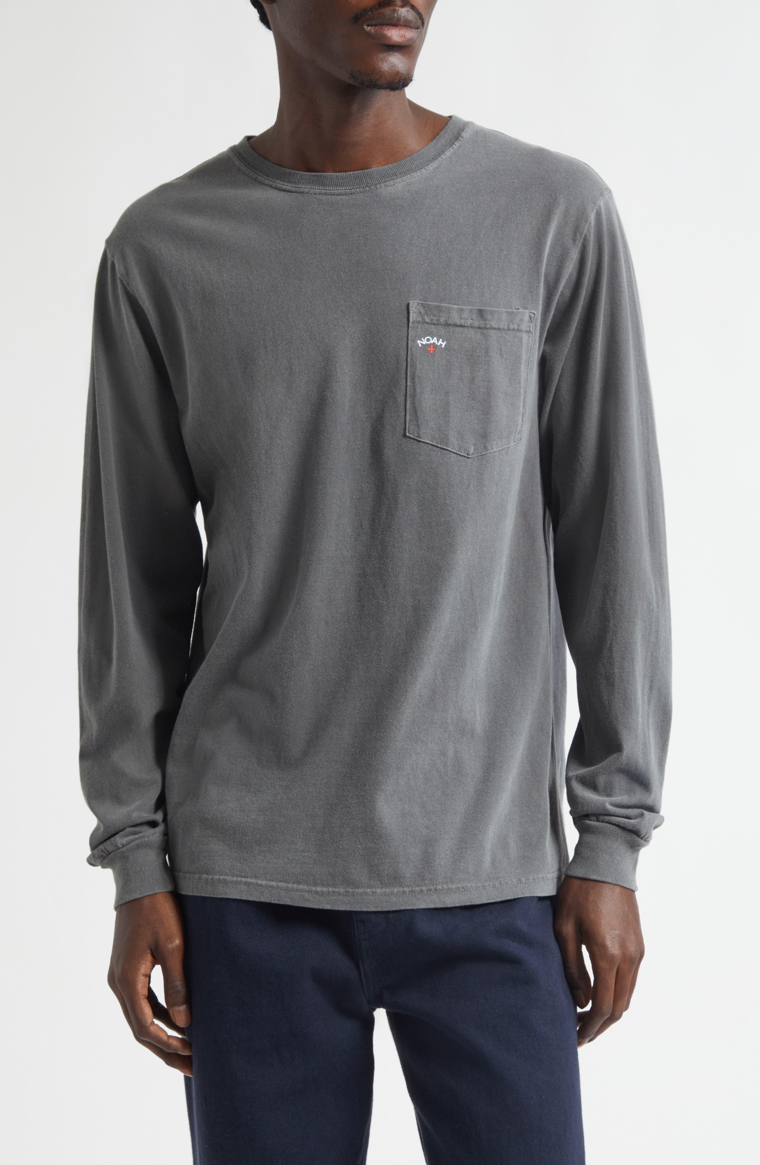 Noah Core Logo Long Sleeve Pocket T-Shirt in Gray for Men | Lyst
