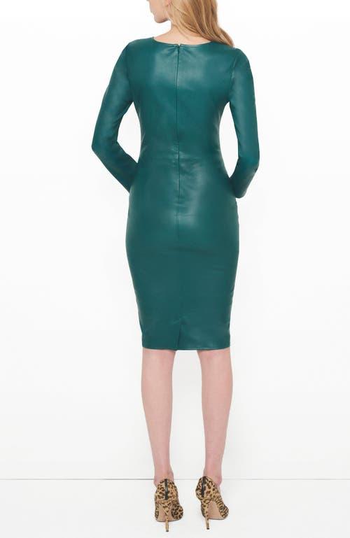 green emerald velvet dress Bottle Fitted Leather Dress  QhawekaziStyles