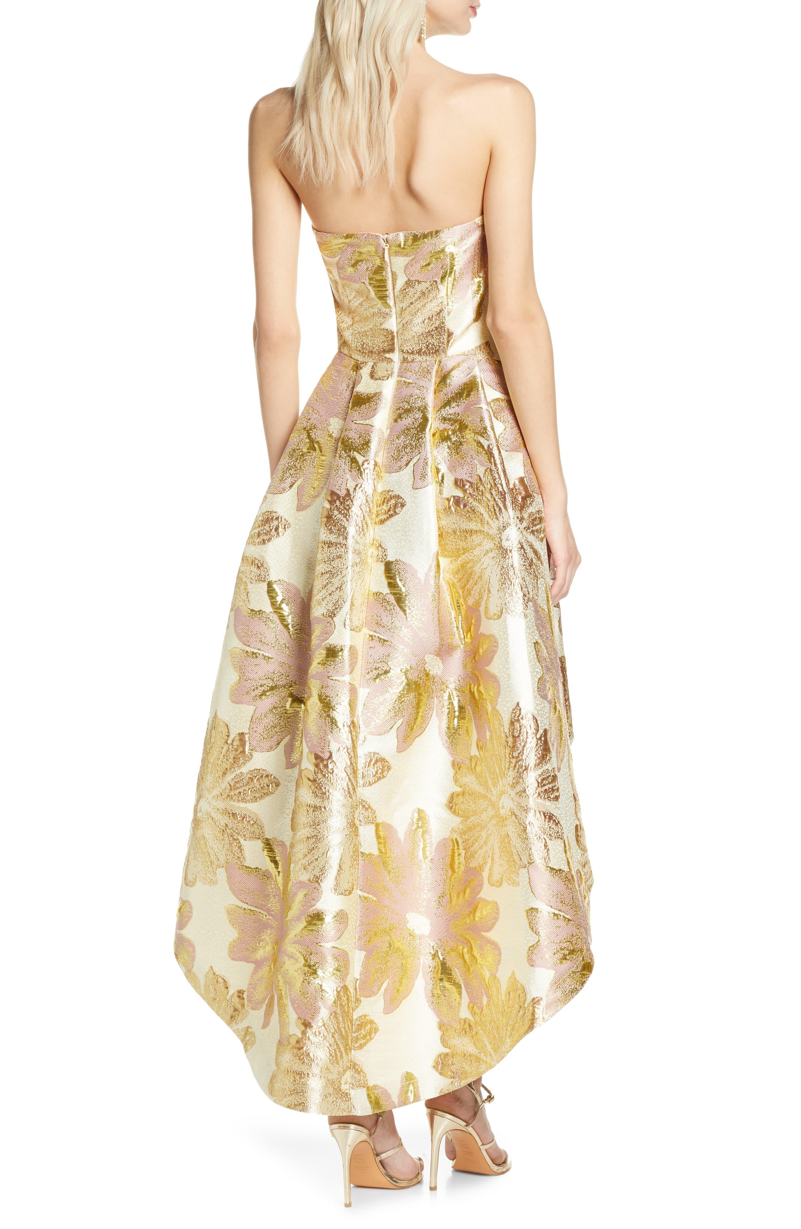 grace high low jacquard dress