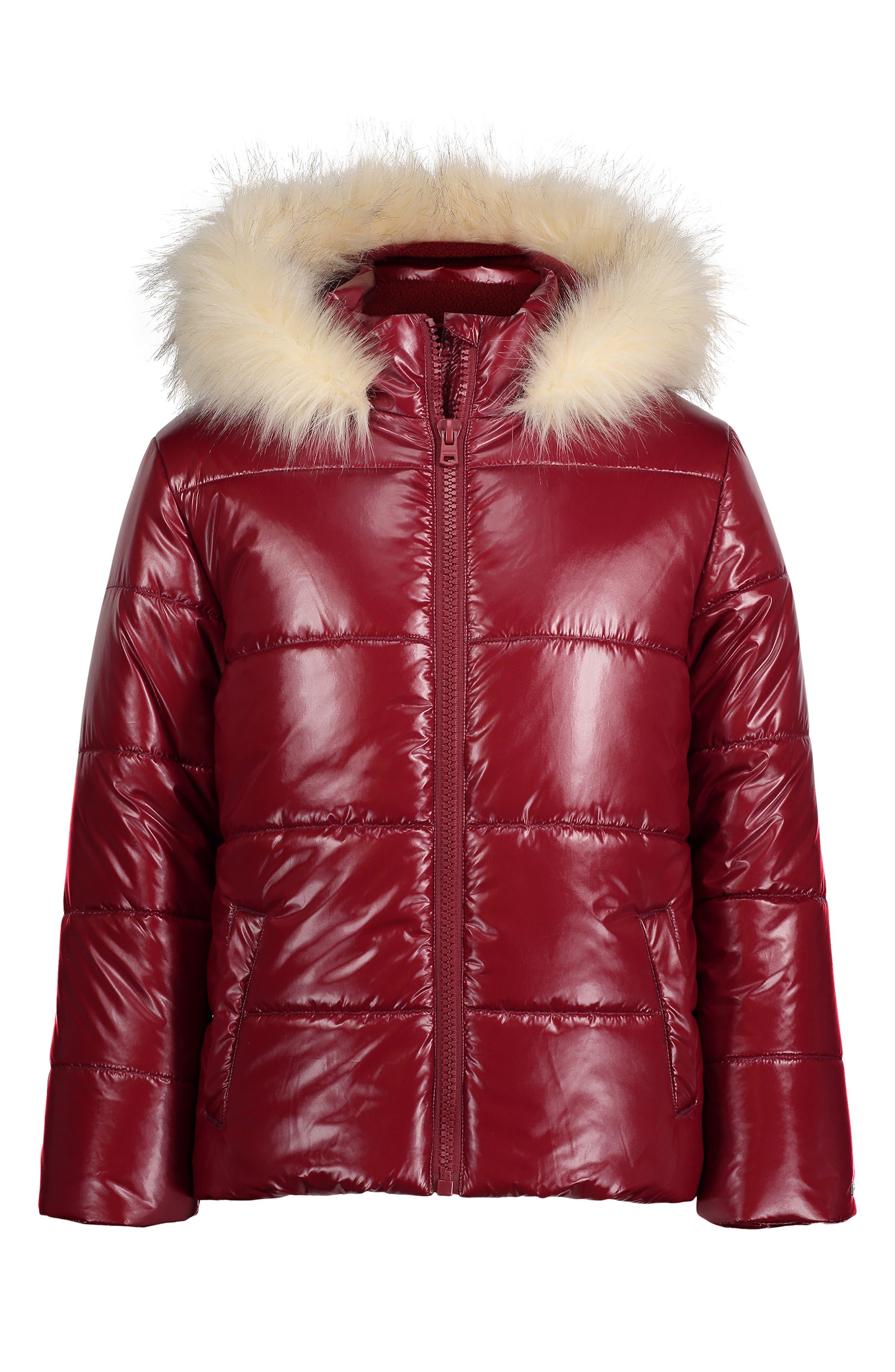 Hudson Jeans Kids' High Gloss Puffer Jacket in Red Lyst