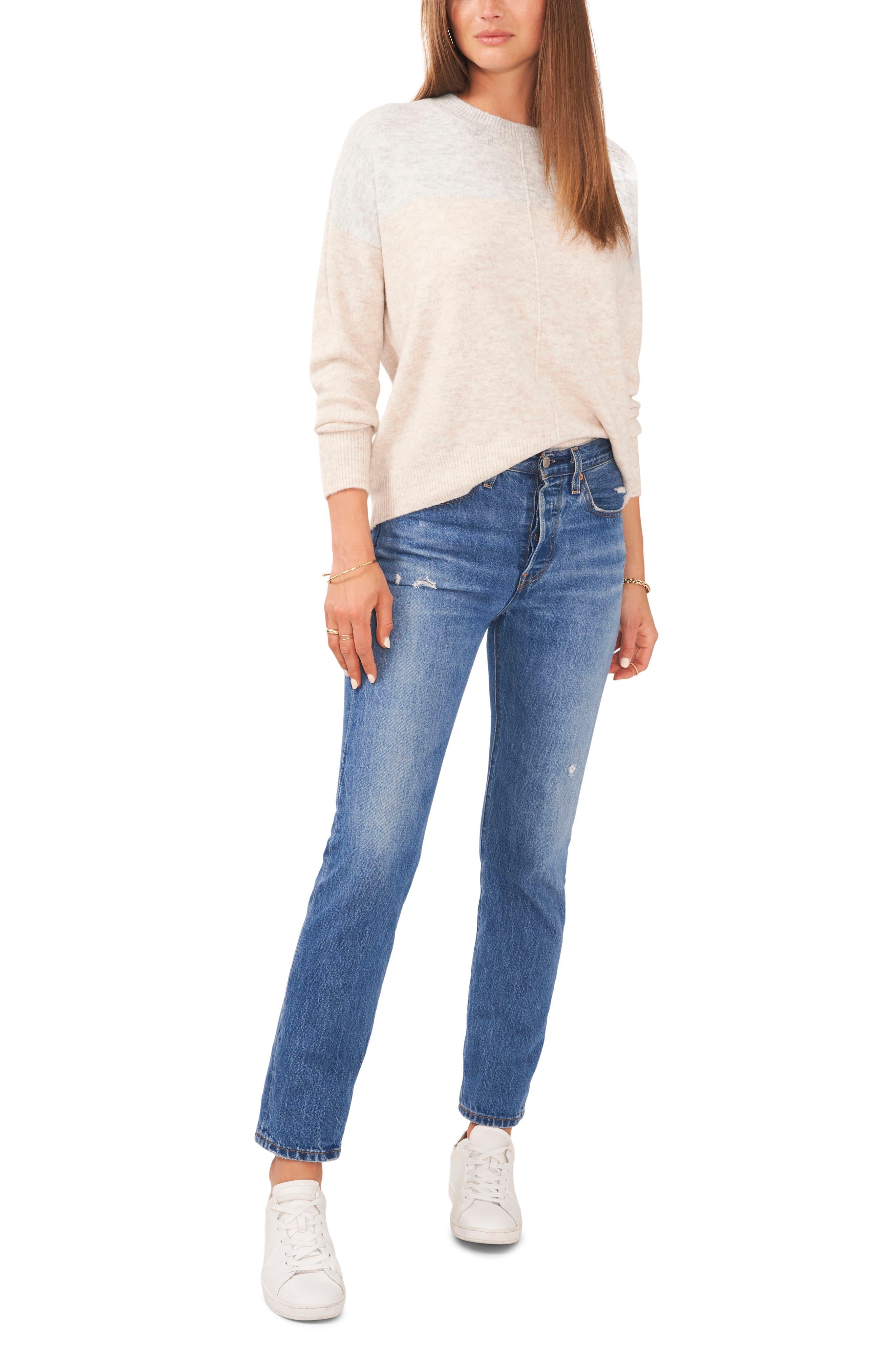 extend shoulder colorblock sweater vince camuto