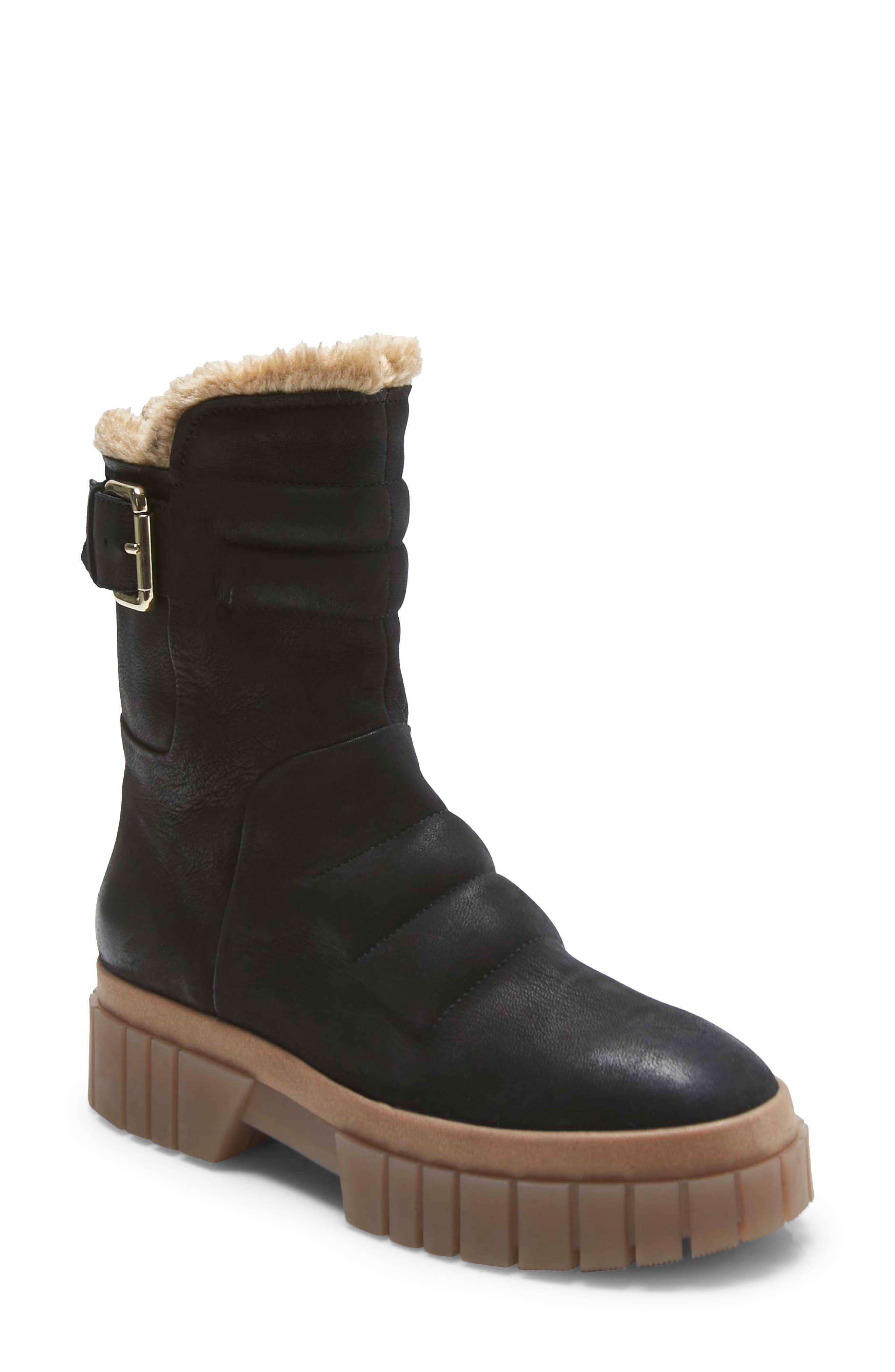 Free People Fable Faux Fur Lined Boot in Black Lyst