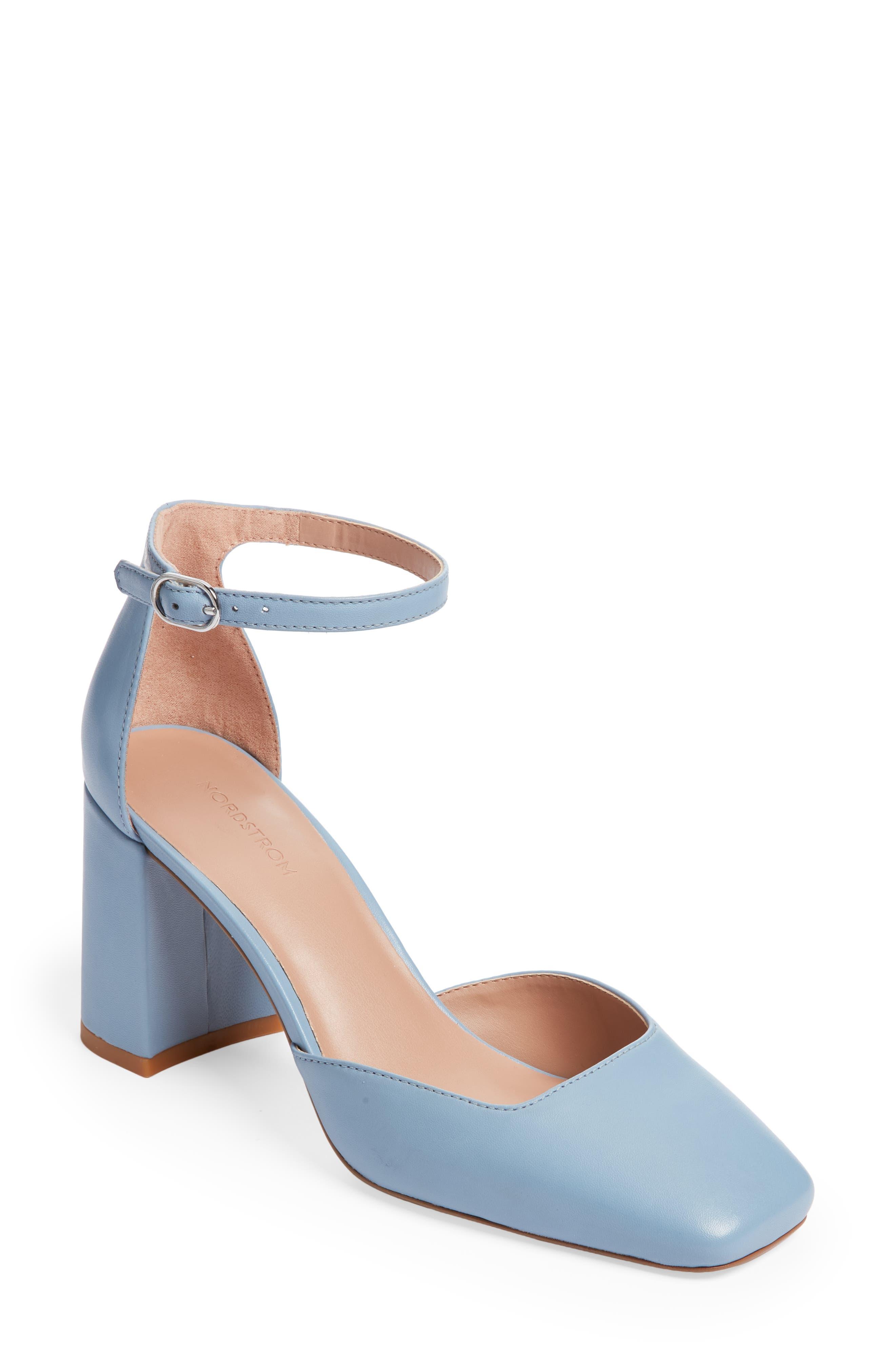 block heel pumps with strap