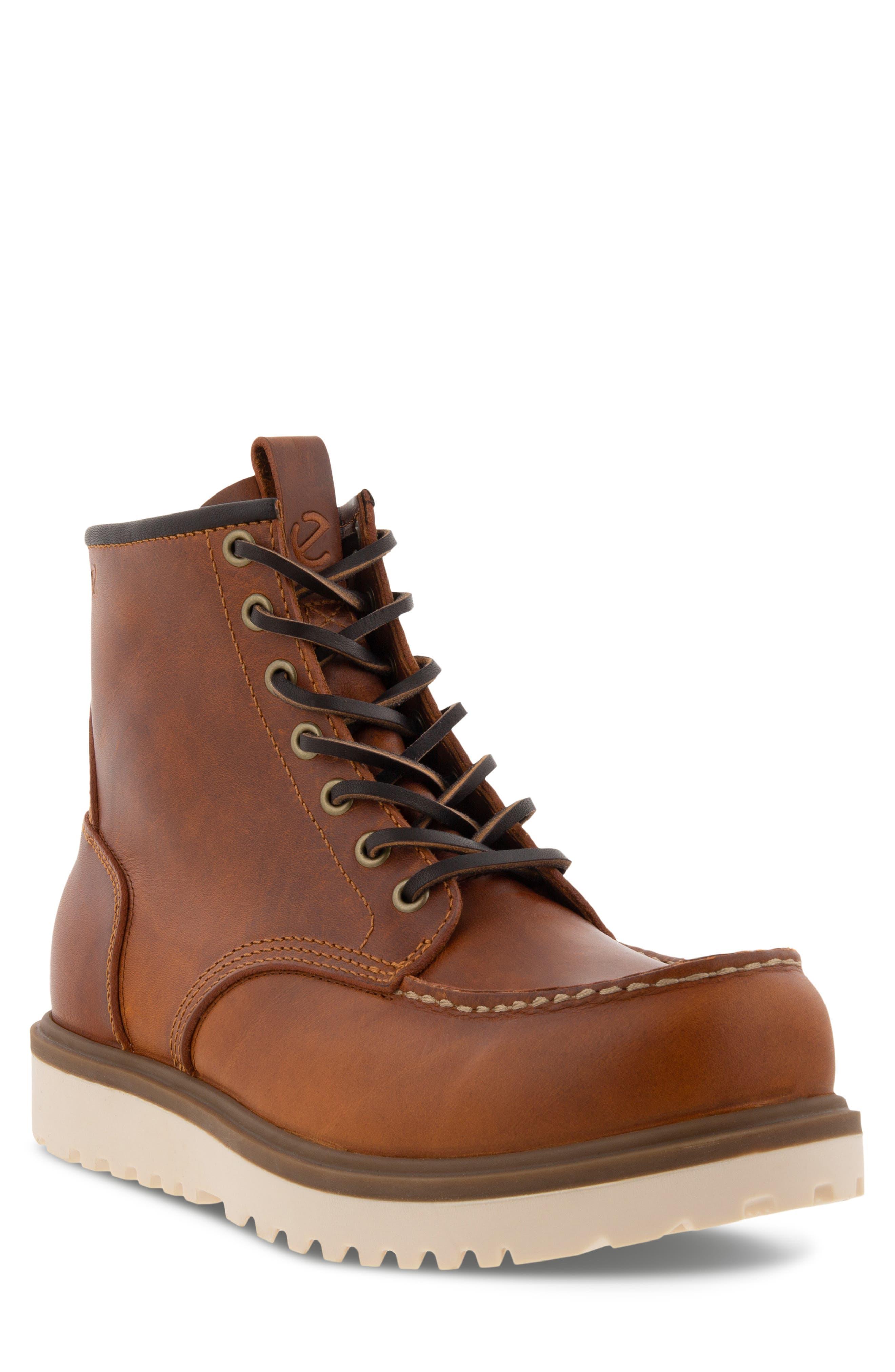Ecco Staker Moc Toe Boot in Brown for Men | Lyst