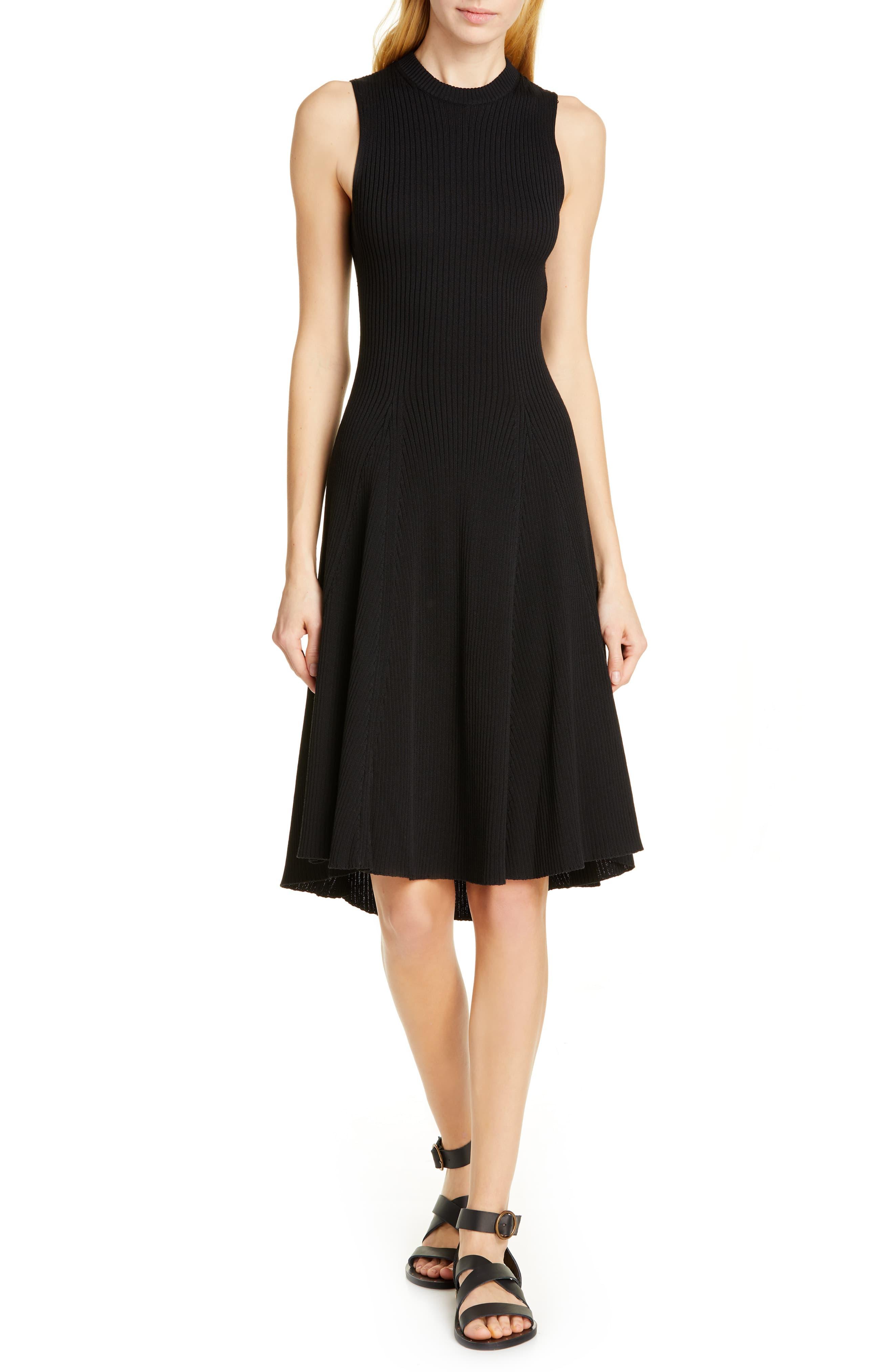 Polo Ralph Lauren Ribbed Knit Dress in Black - Lyst