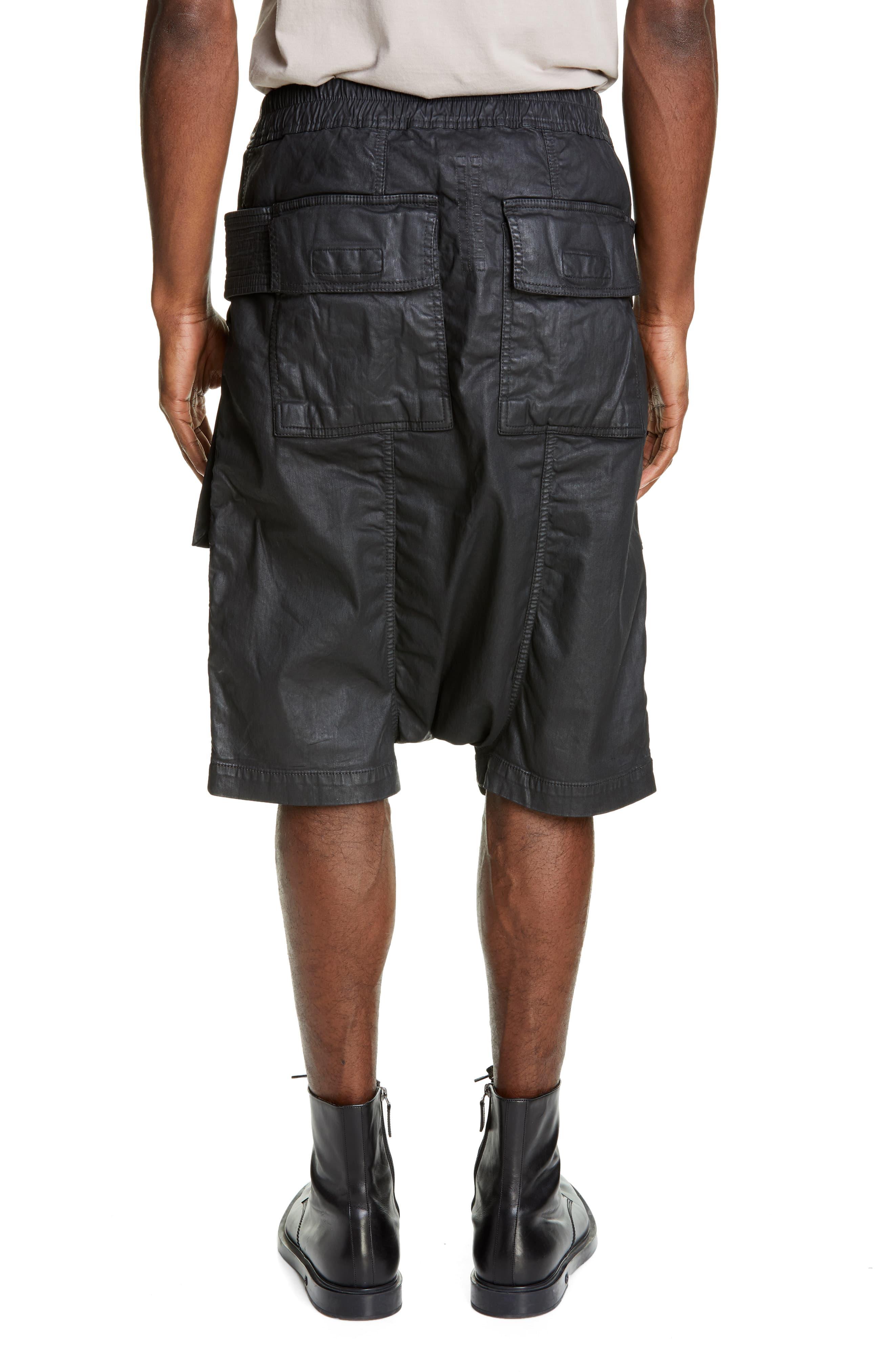 Rick Owens DRKSHDW Black Denim Wax Creatch Cargo Pods Shorts for Men | Lyst