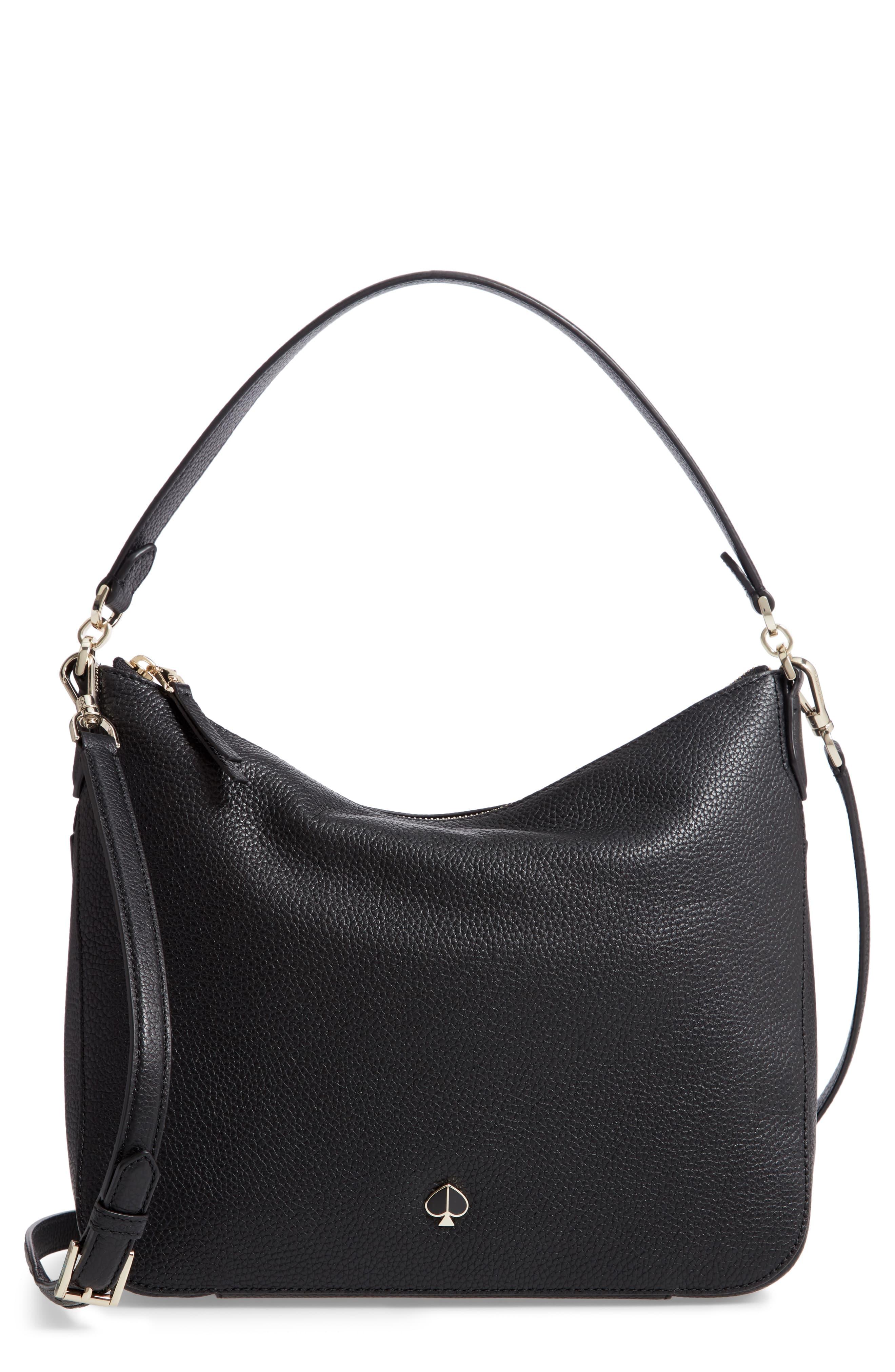 Kate Spade Medium Polly Leather Shoulder Bag in Black - Lyst