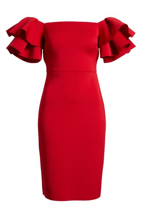 eliza j ruffle cocktail dress Eliza J Ruffle Sleeve Cocktail Dress - Navy