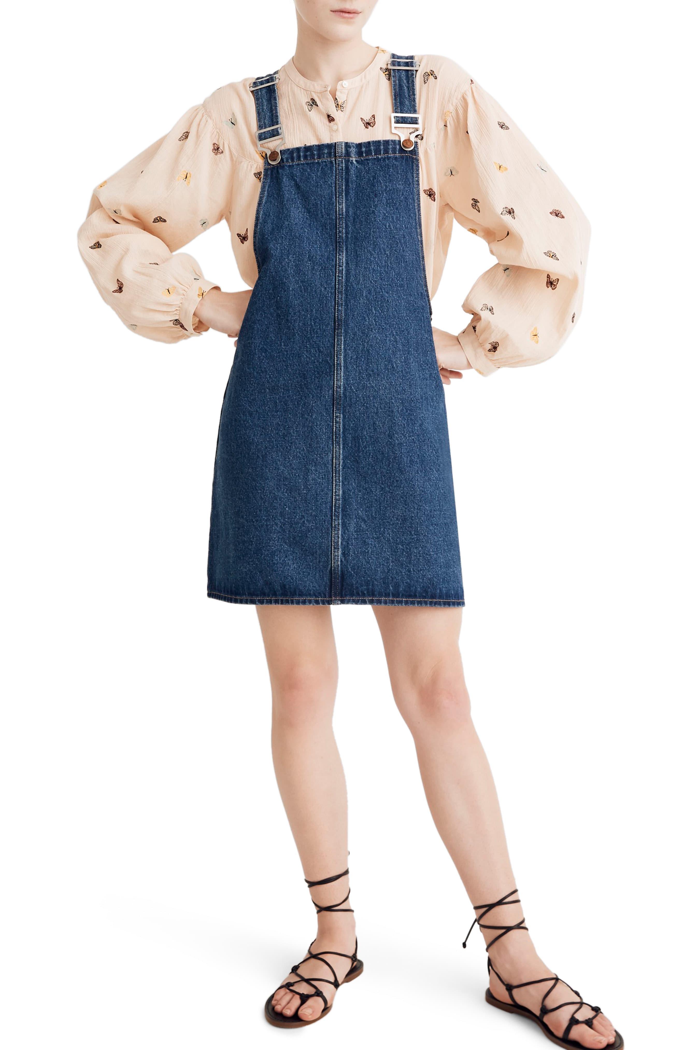overall mini dress