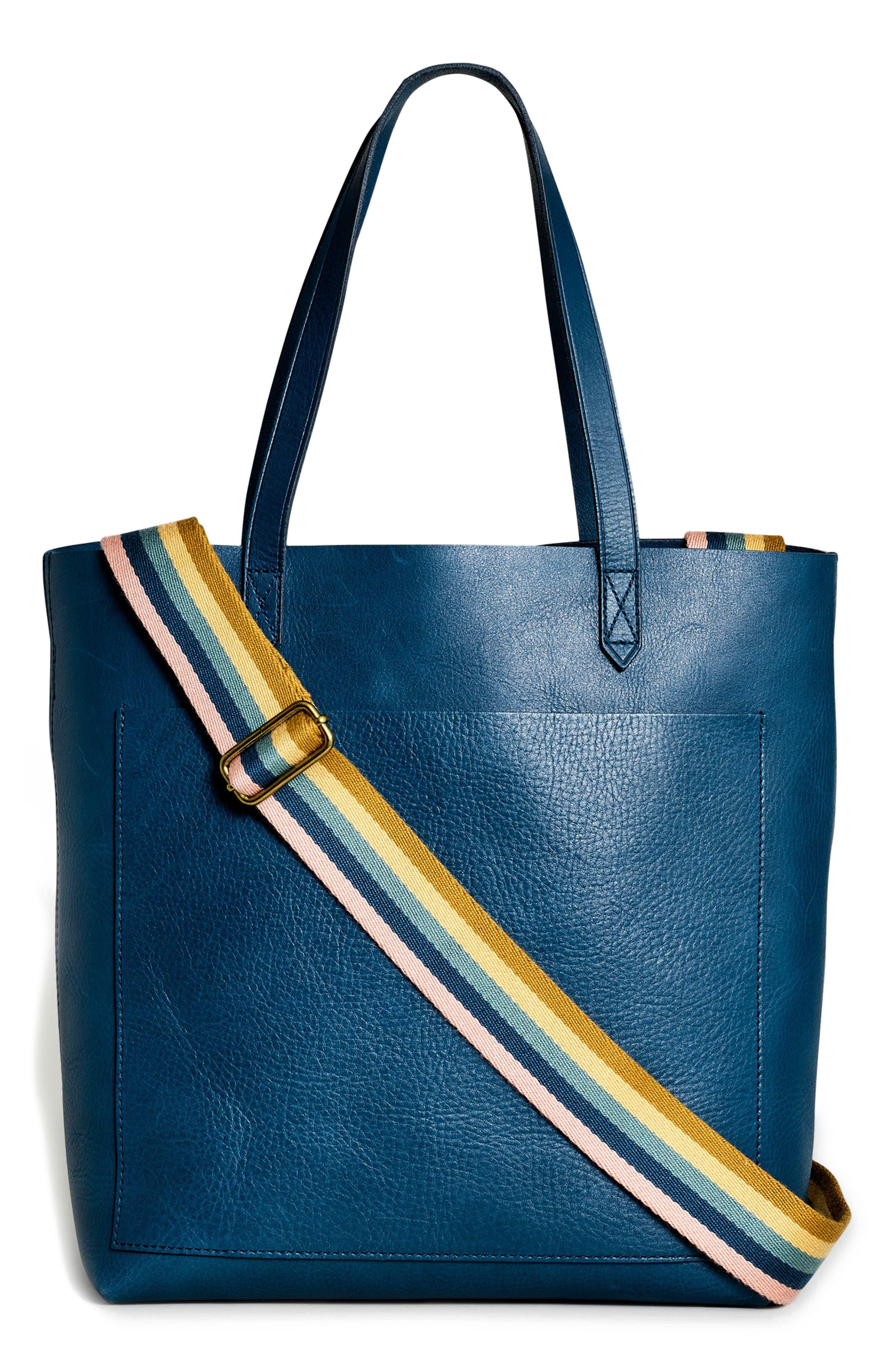 Madewell Medium Transport Leather Tote in Blue | Lyst