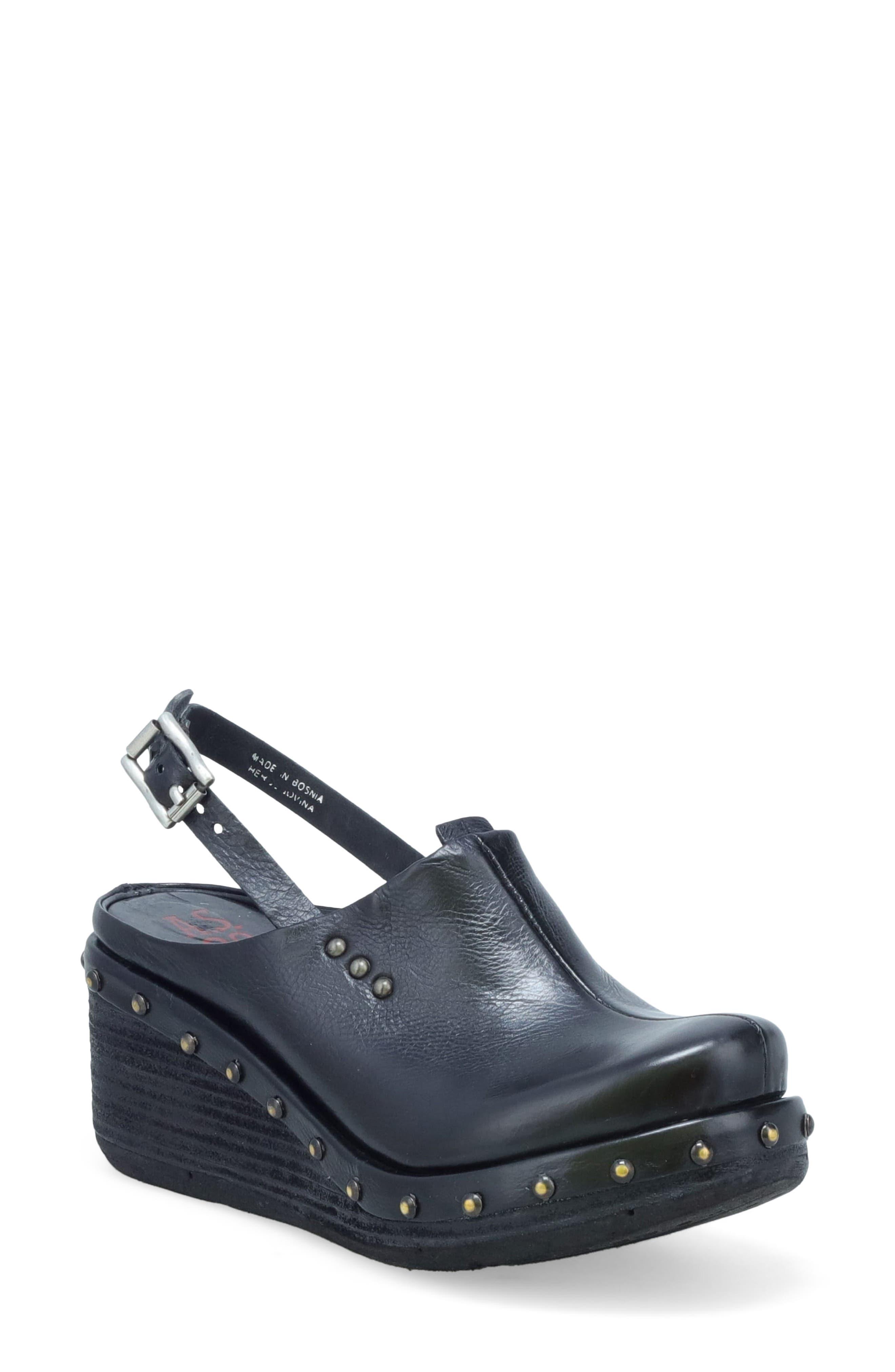 A.s.98 Puck Wedge Slingback Clog in Blue | Lyst