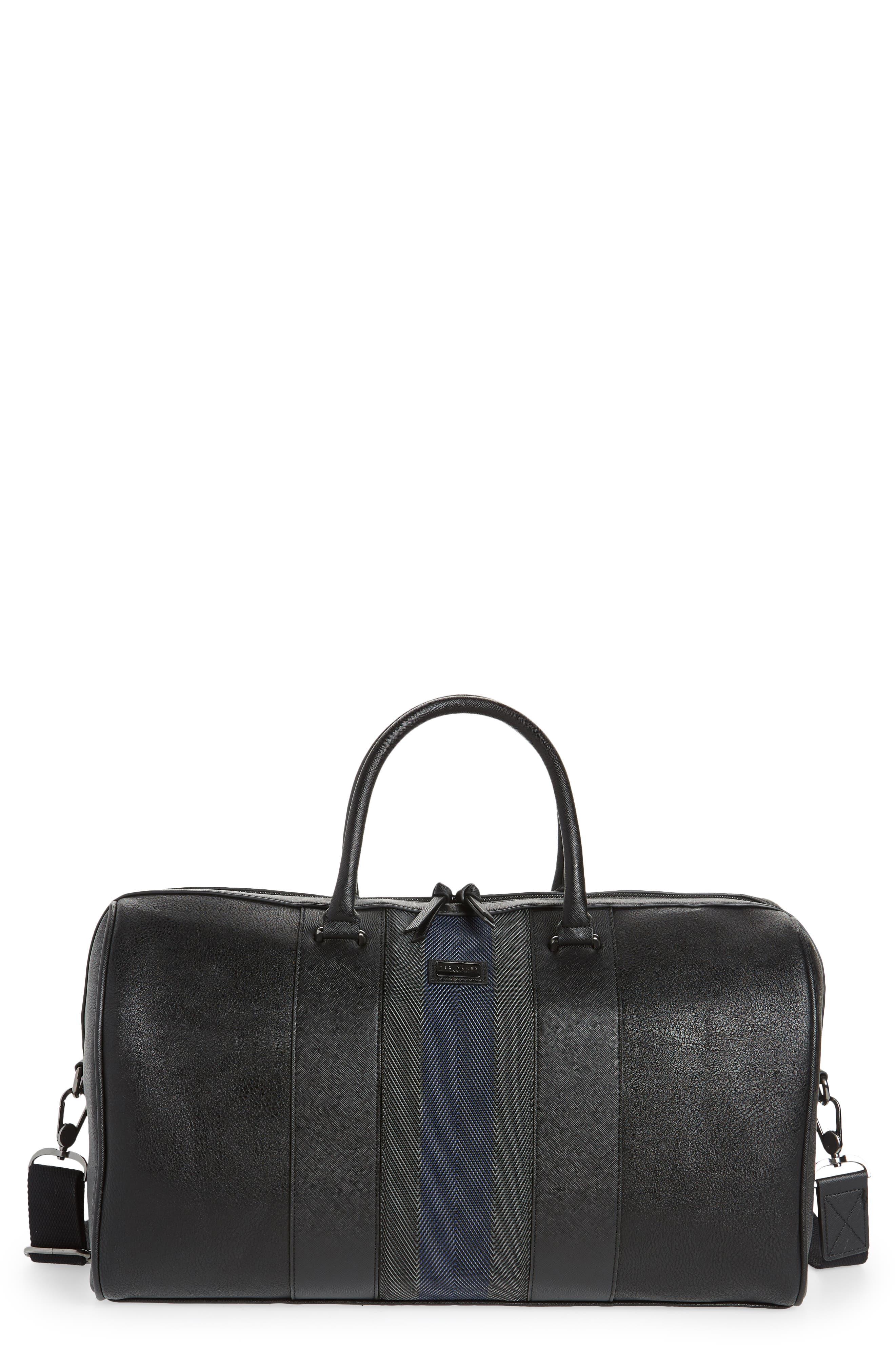 Ted Baker Faux Leather Duffle Bag In Black At Nordstrom Rack for Men | Lyst